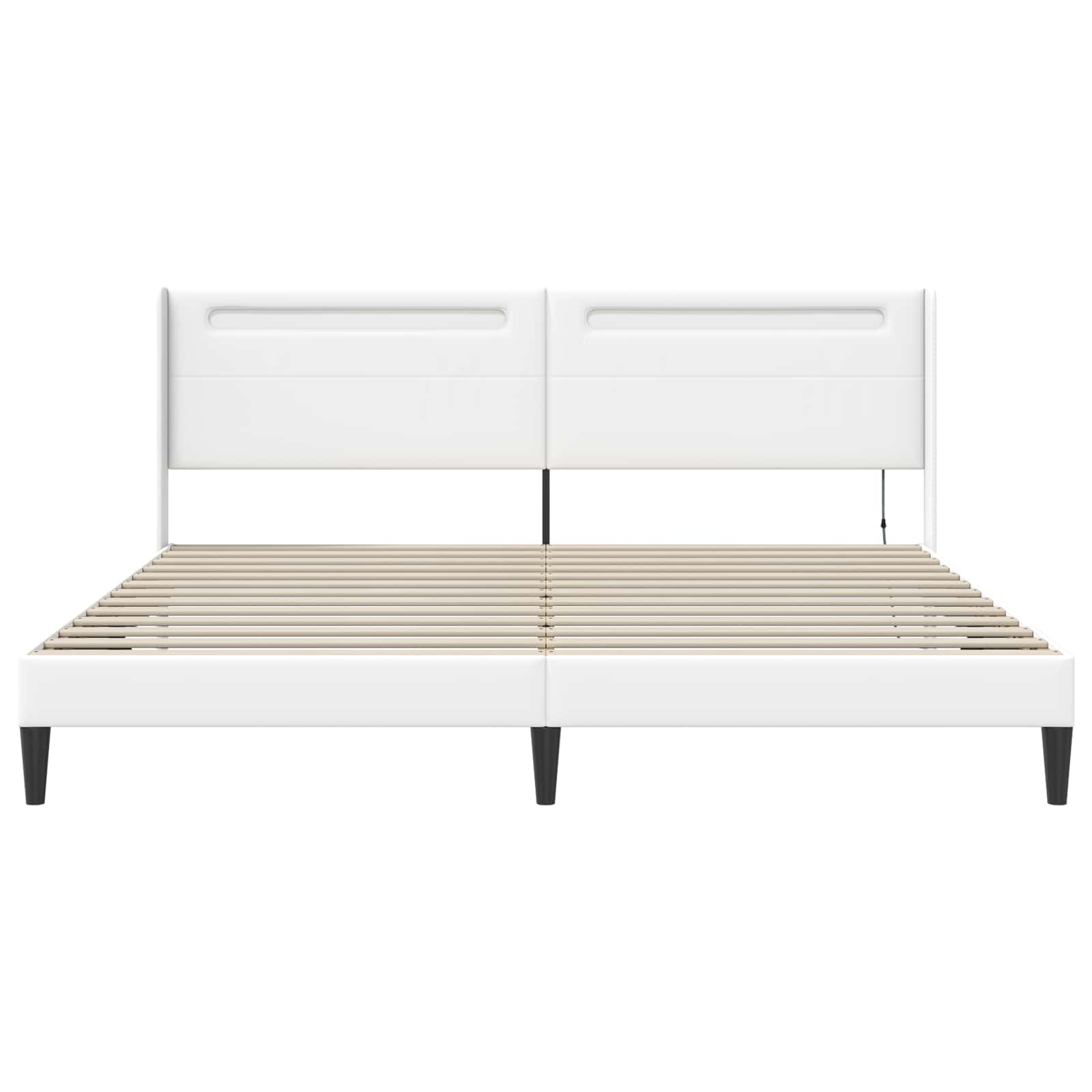 Krevetna konstrukcija Bijela 200 x200 cm Umjetna koža