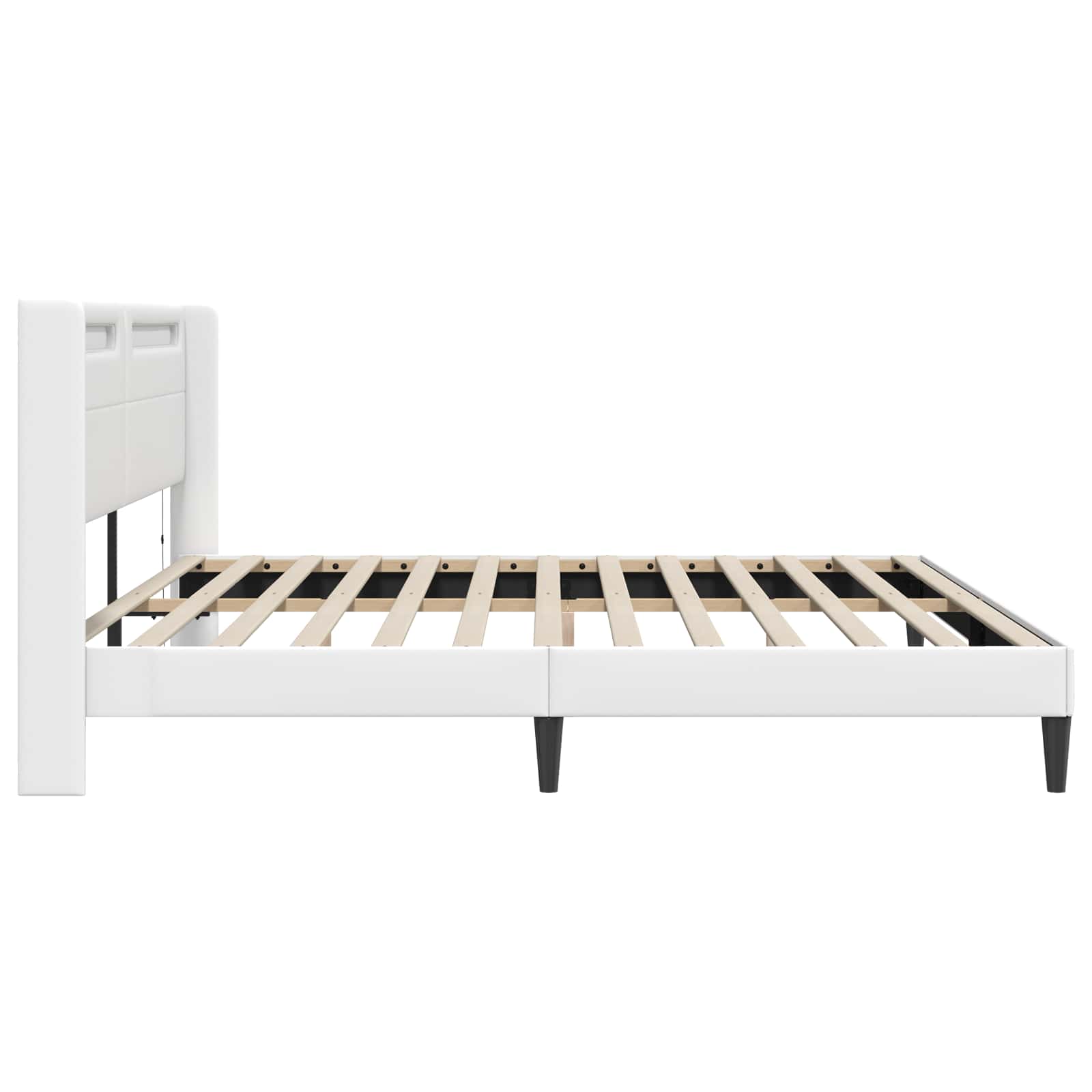 Krevetna konstrukcija Bijela 200 x200 cm Umjetna koža