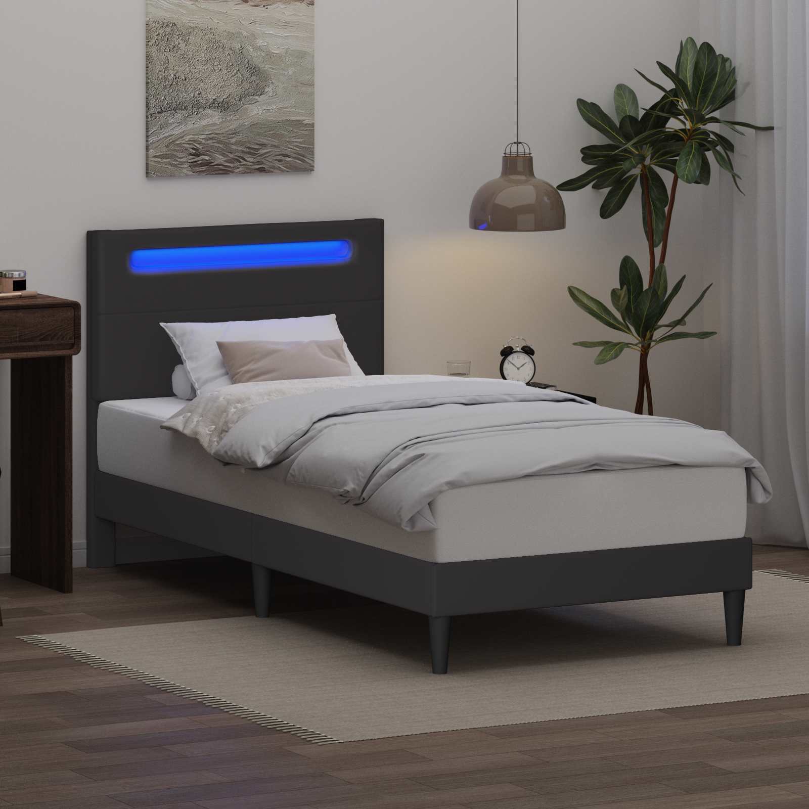 Krevetna konstrukcija Siva 80 x 200 cm Umjetna koža