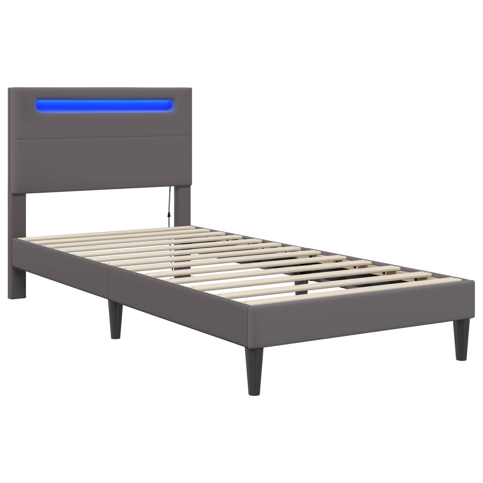 Krevetna konstrukcija Siva 80 x 200 cm Umjetna koža