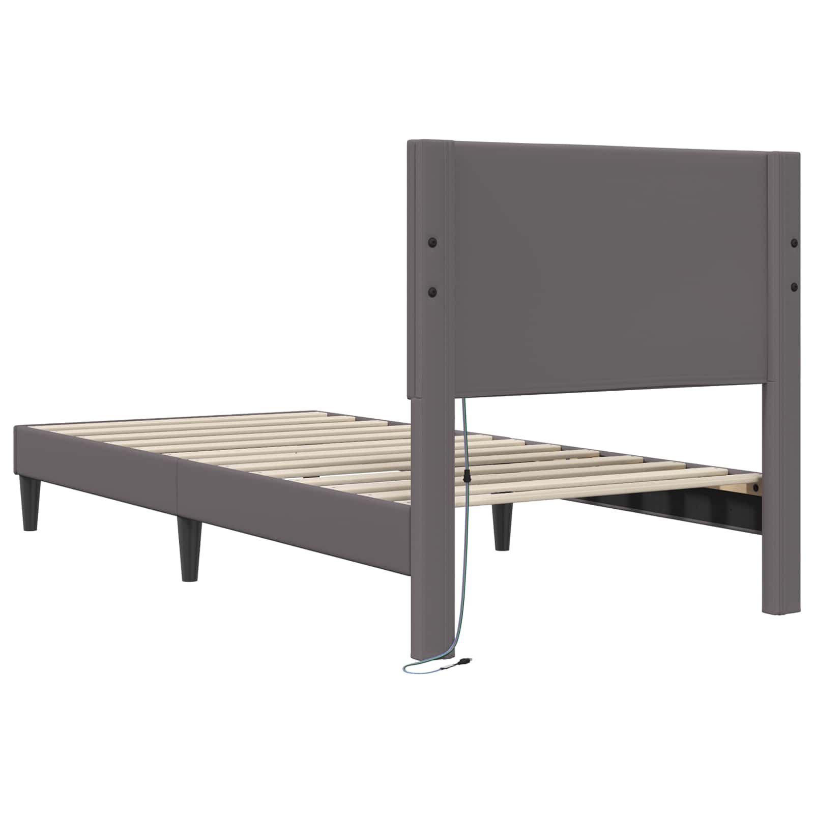 Krevetna konstrukcija Siva 80 x 200 cm Umjetna koža
