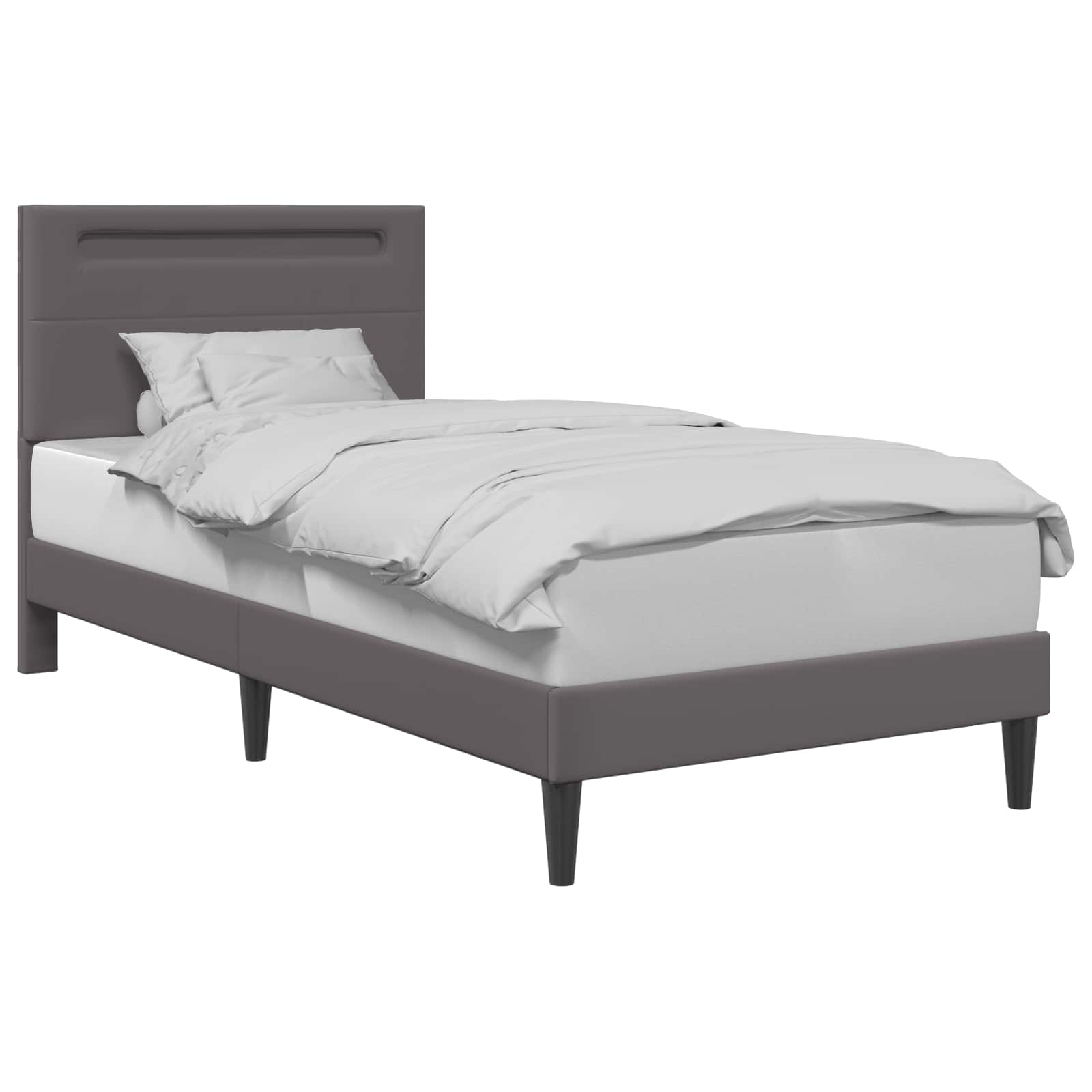 Krevetna konstrukcija Siva 80 x 200 cm Umjetna koža