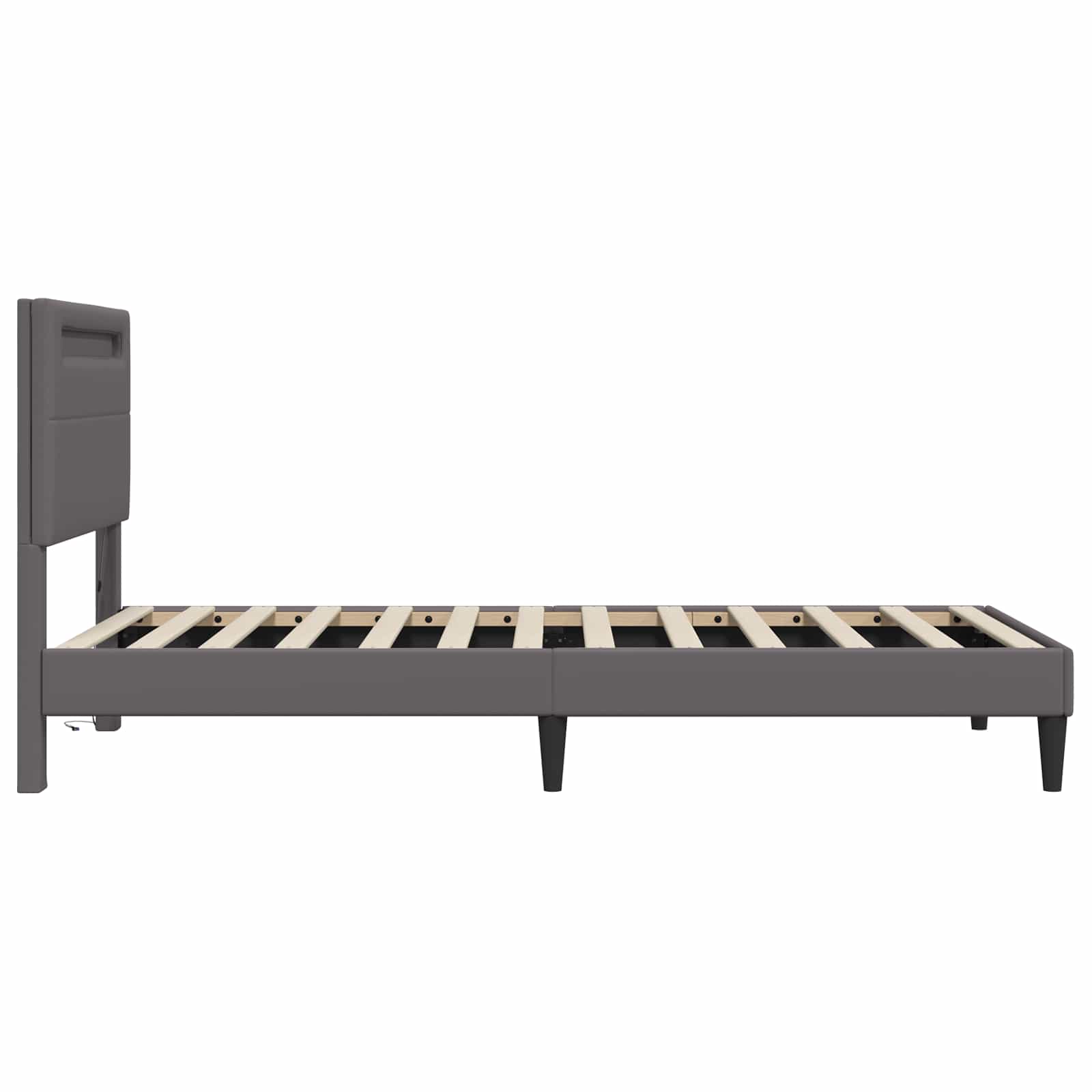 Krevetna konstrukcija Siva 80 x 200 cm Umjetna koža