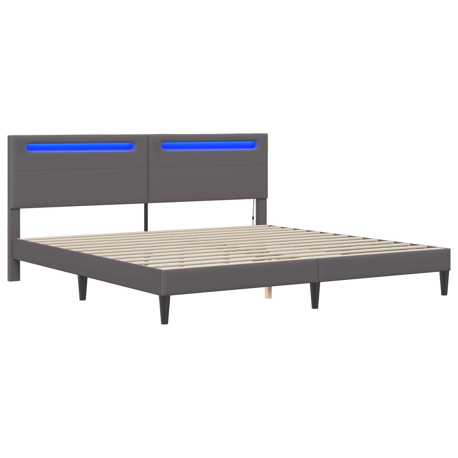 Krevetna konstrukcija Siva 200 x 200 cm Umjetna koža
