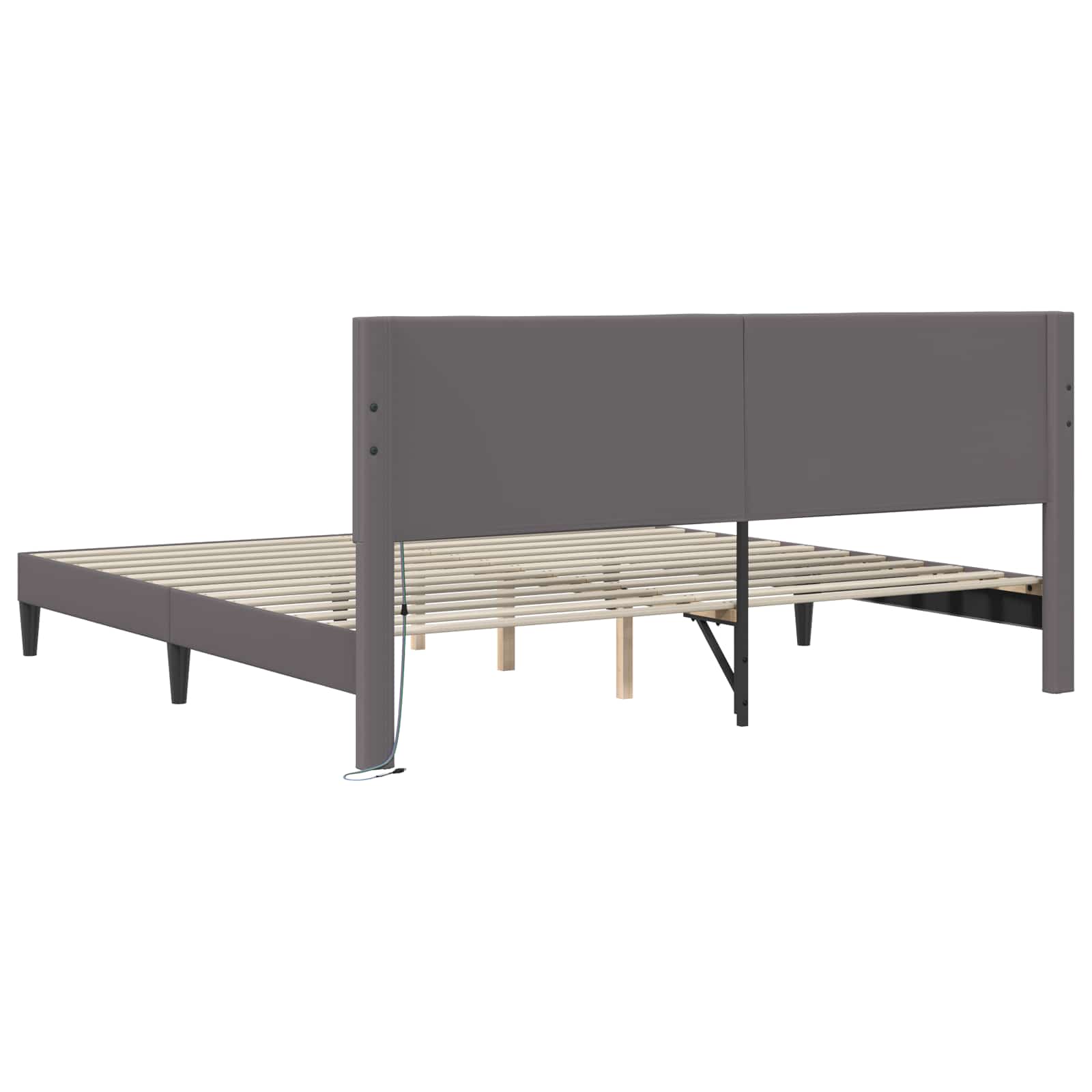 Krevetna konstrukcija Siva 200 x 200 cm Umjetna koža