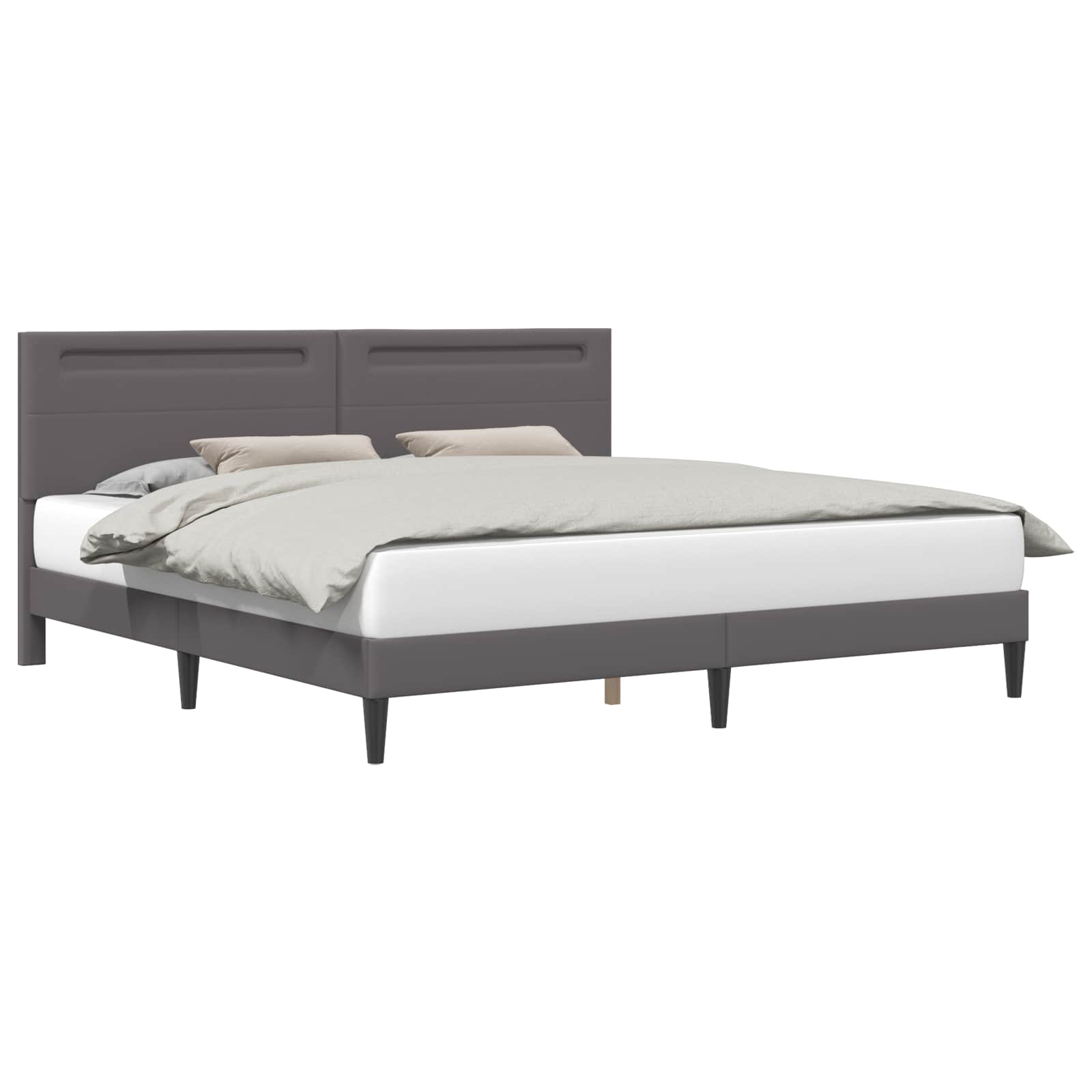 Krevetna konstrukcija Siva 200 x 200 cm Umjetna koža
