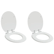 Toaletna sjedala s mekim zatvaranjem 2 pcs Bijeli 44 x 38 cm