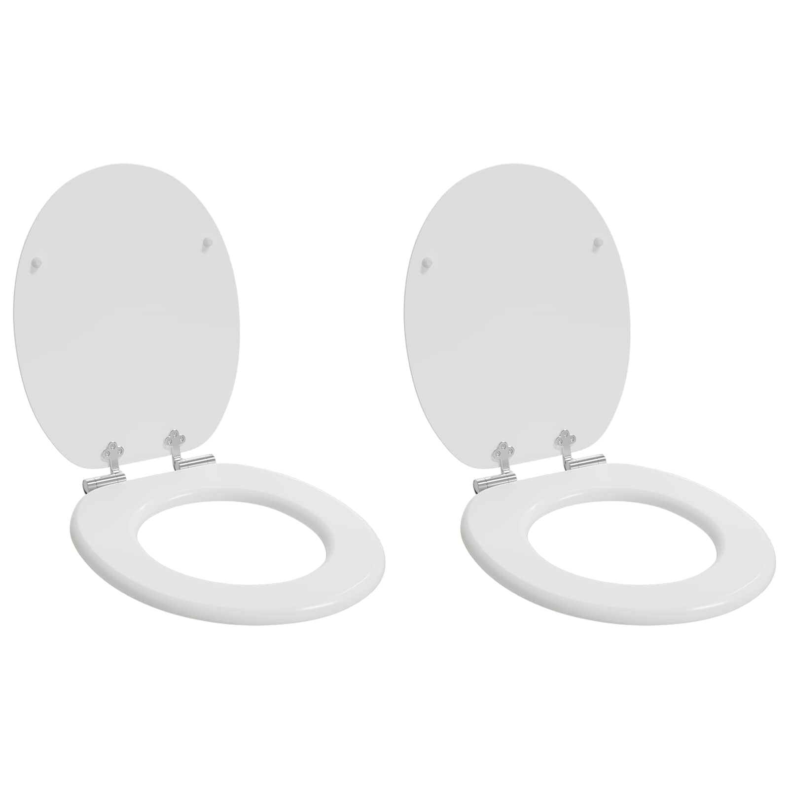 Toaletna sjedala s mekim zatvaranjem 2 pcs Bijeli 44 x 38 cm