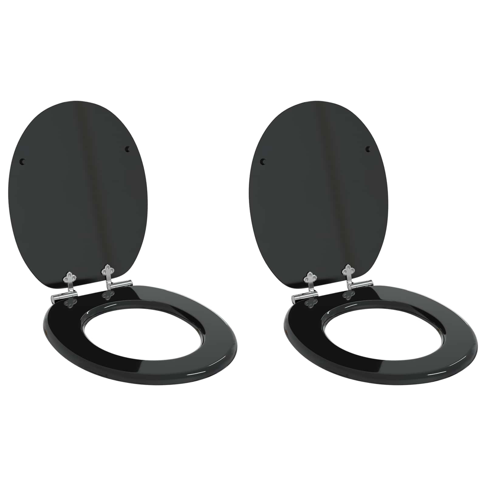 Toaletna sjedala s mekim zatvaranjem 2 pcs Crna 44 x 38 cm