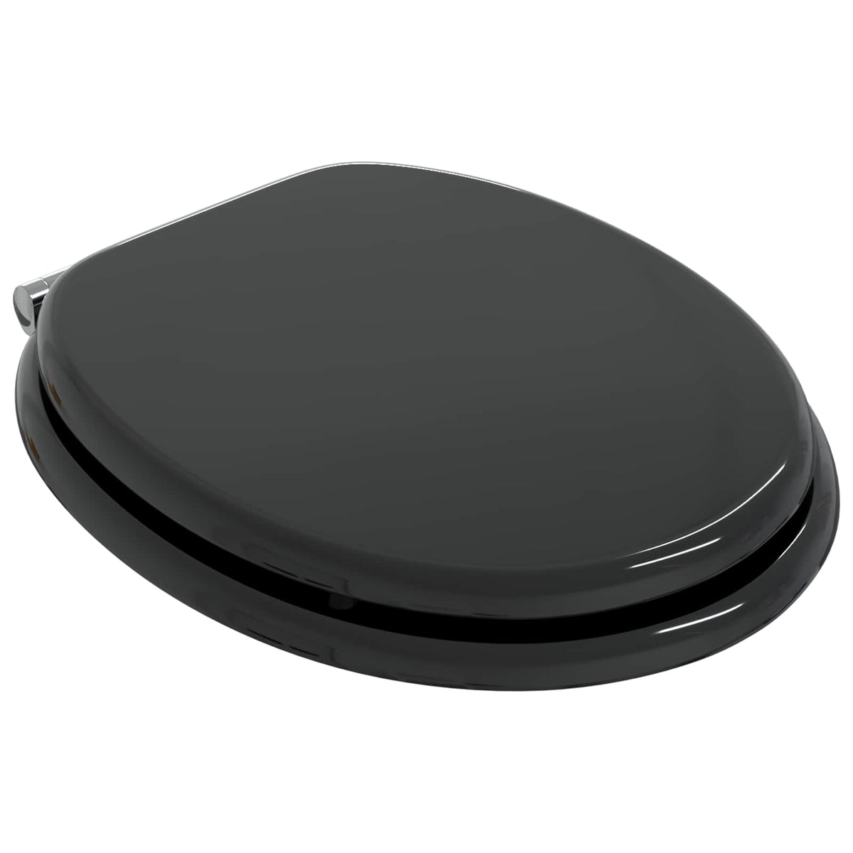 Toaletna sjedala s mekim zatvaranjem 2 pcs Crna 44 x 38 cm