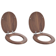 Toaletna sjedala s mekim zatvaranjem 2 pcs Smeđa 44 x 38 cm