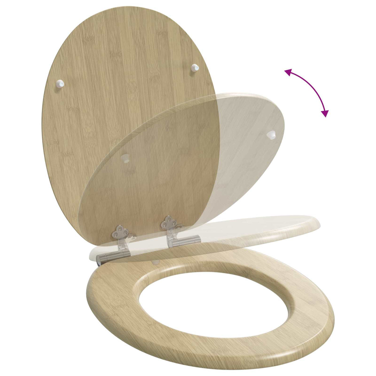 Toaletna sjedala s mekim zatvaranjem 2 pcs 44 x 38 cm MDF ploča