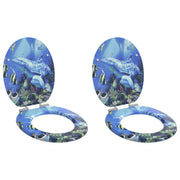 Toaletna sjedala s mekim zatvaranjem 2 pcs Plava 44 x 38 cm