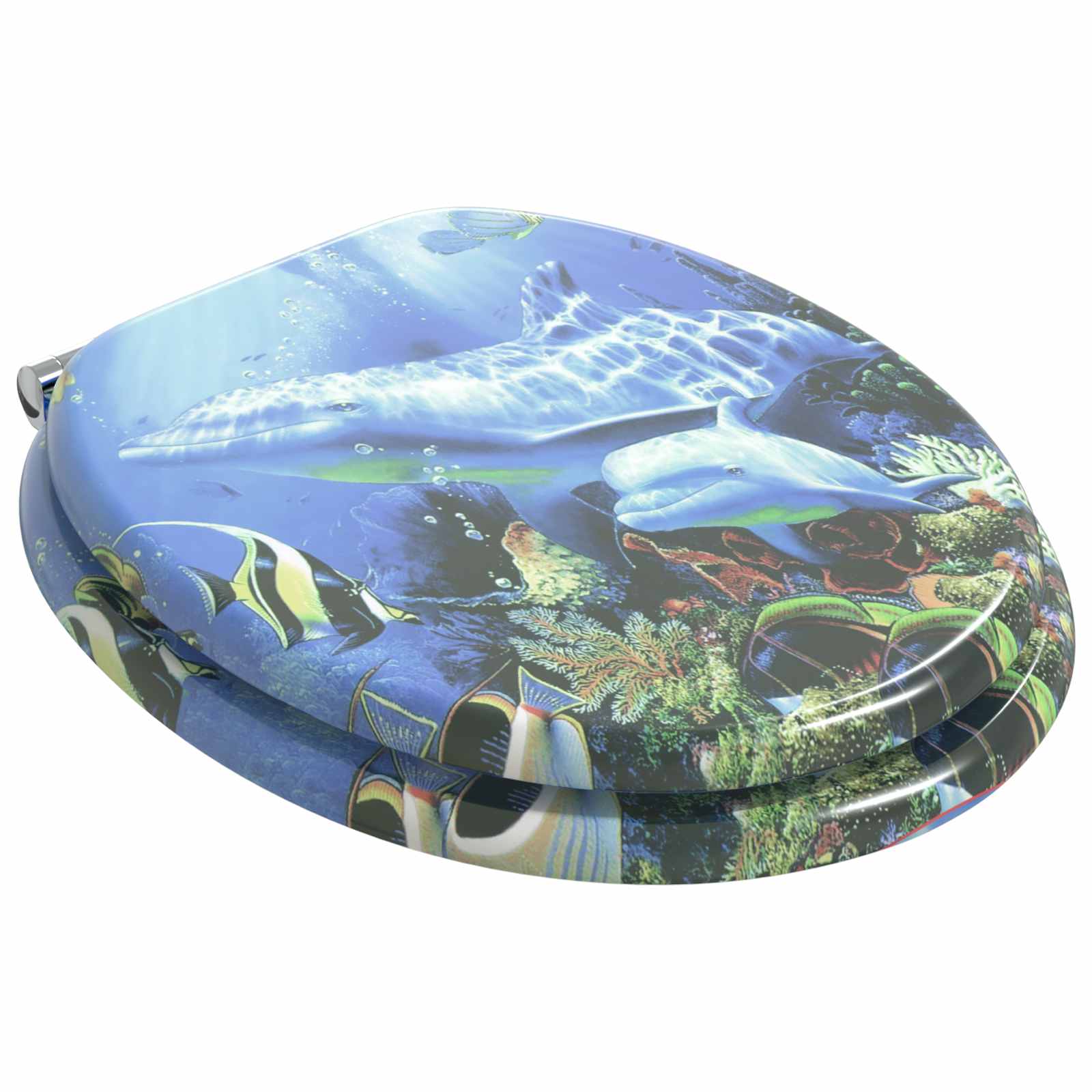 Toaletna sjedala s mekim zatvaranjem 2 pcs Plava 44 x 38 cm
