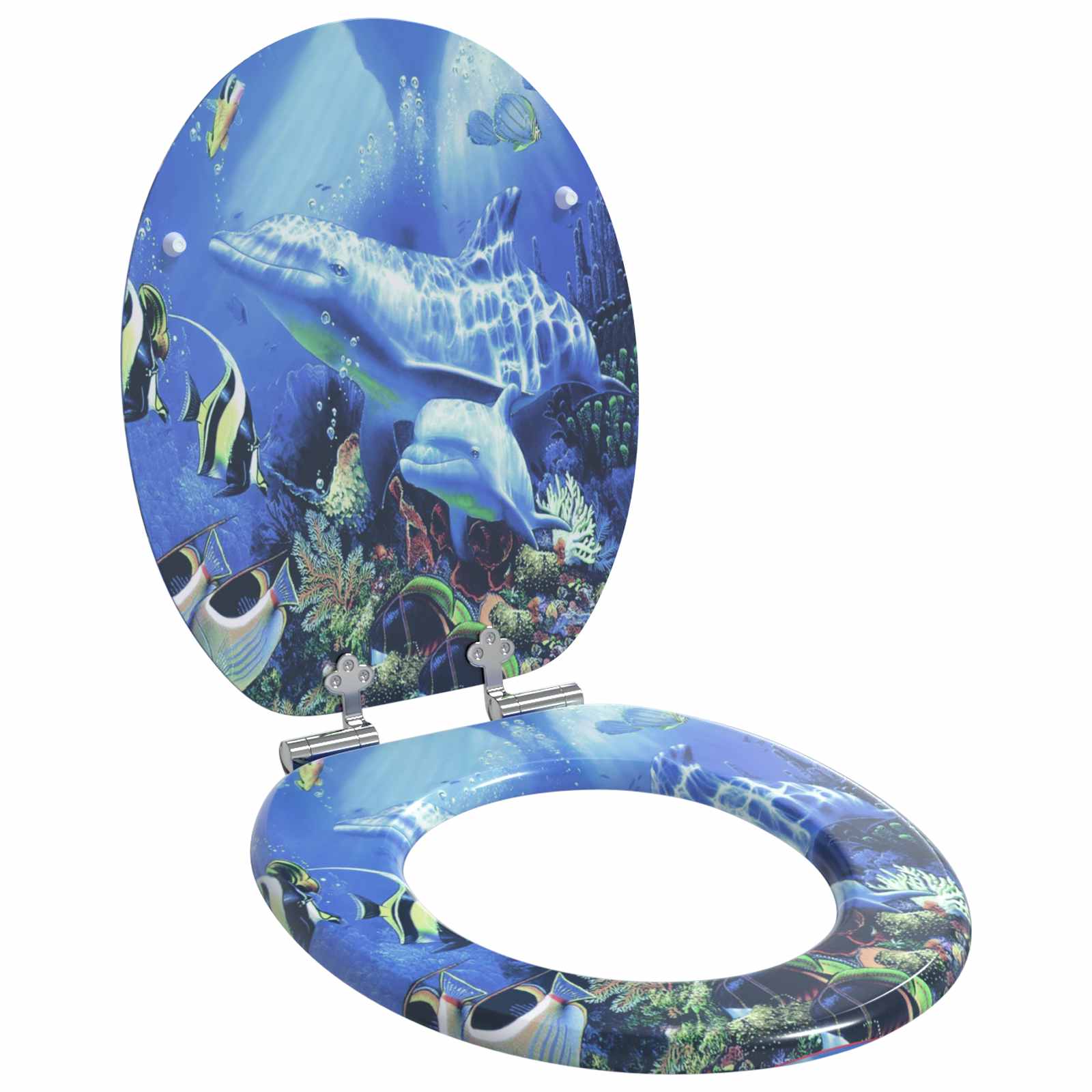 Toaletna sjedala s mekim zatvaranjem 2 pcs Plava 44 x 38 cm