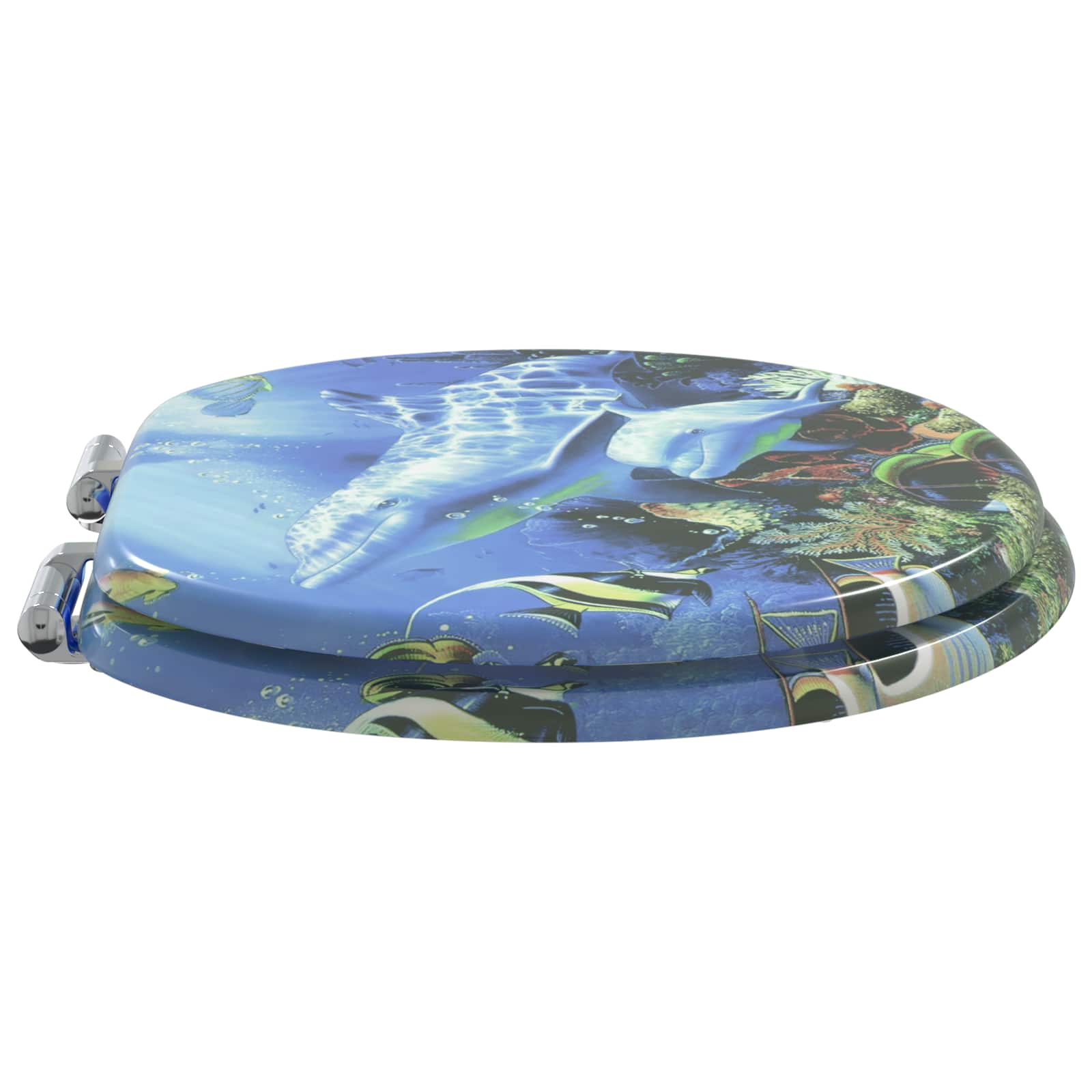 Toaletna sjedala s mekim zatvaranjem 2 pcs Plava 44 x 38 cm