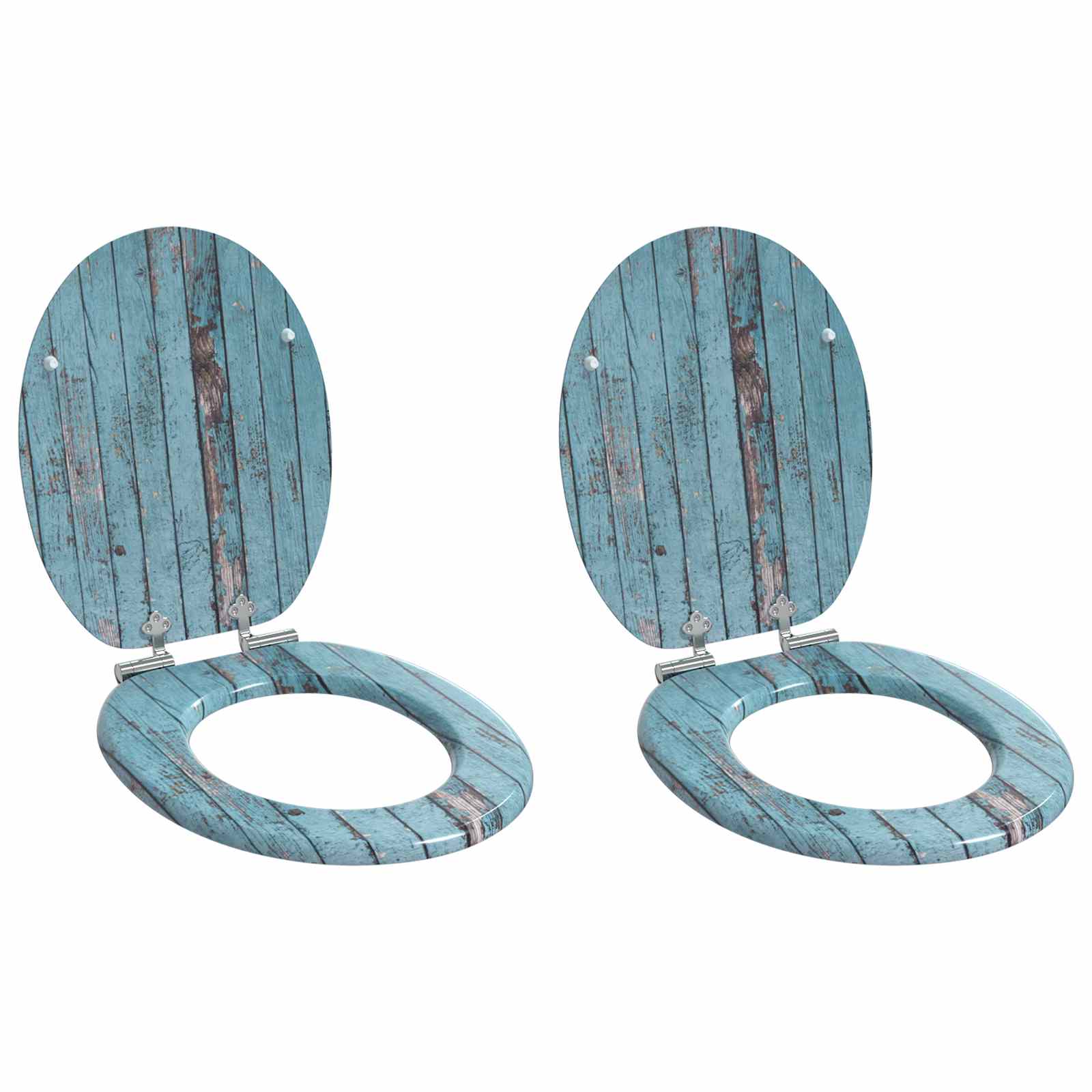 Toaletna sjedala s mekim zatvaranjem 2 pcs Plava 44 x 38 cm