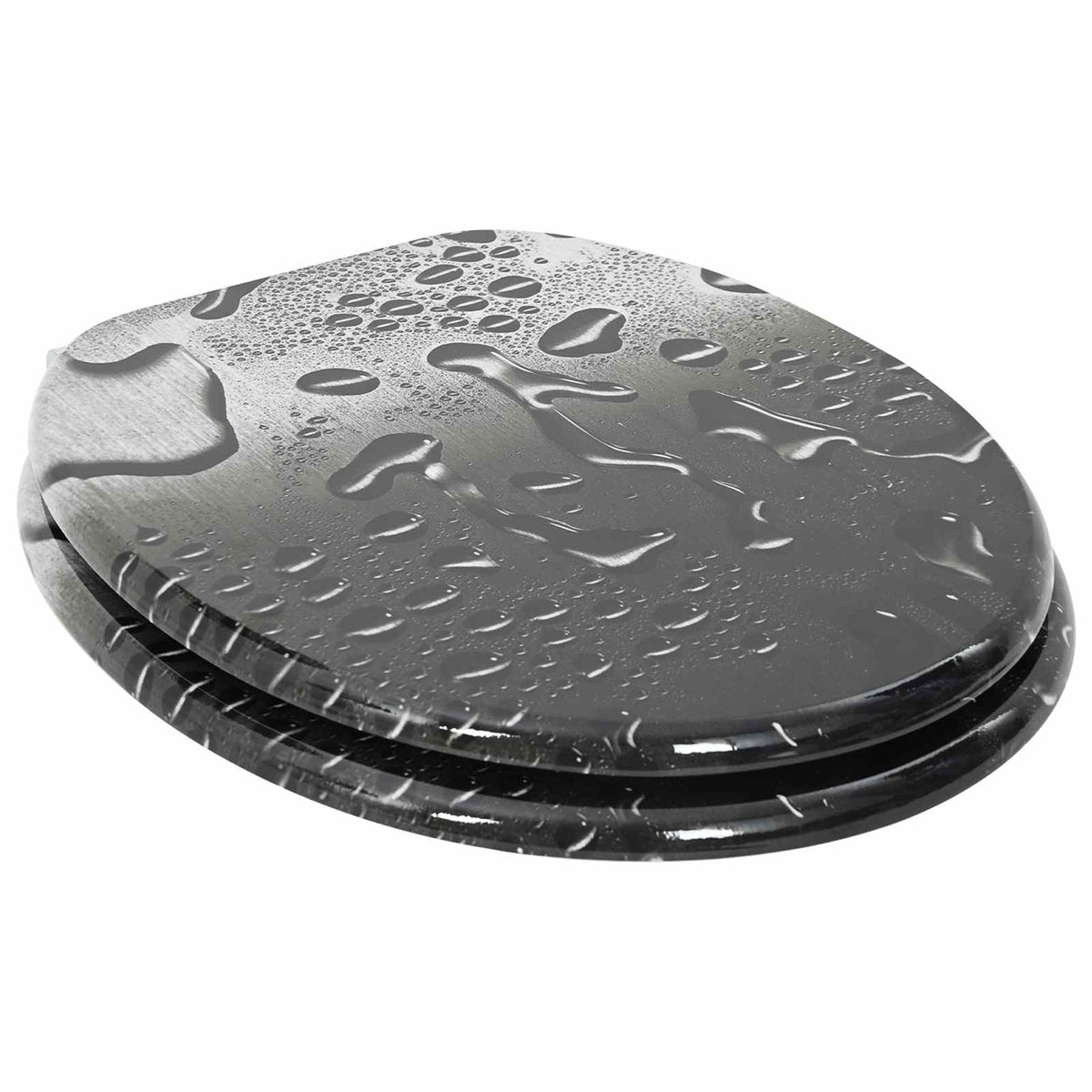 Toaletna sjedala s mekim zatvaranjem 2 pcs Sivi 44 x 38 cm