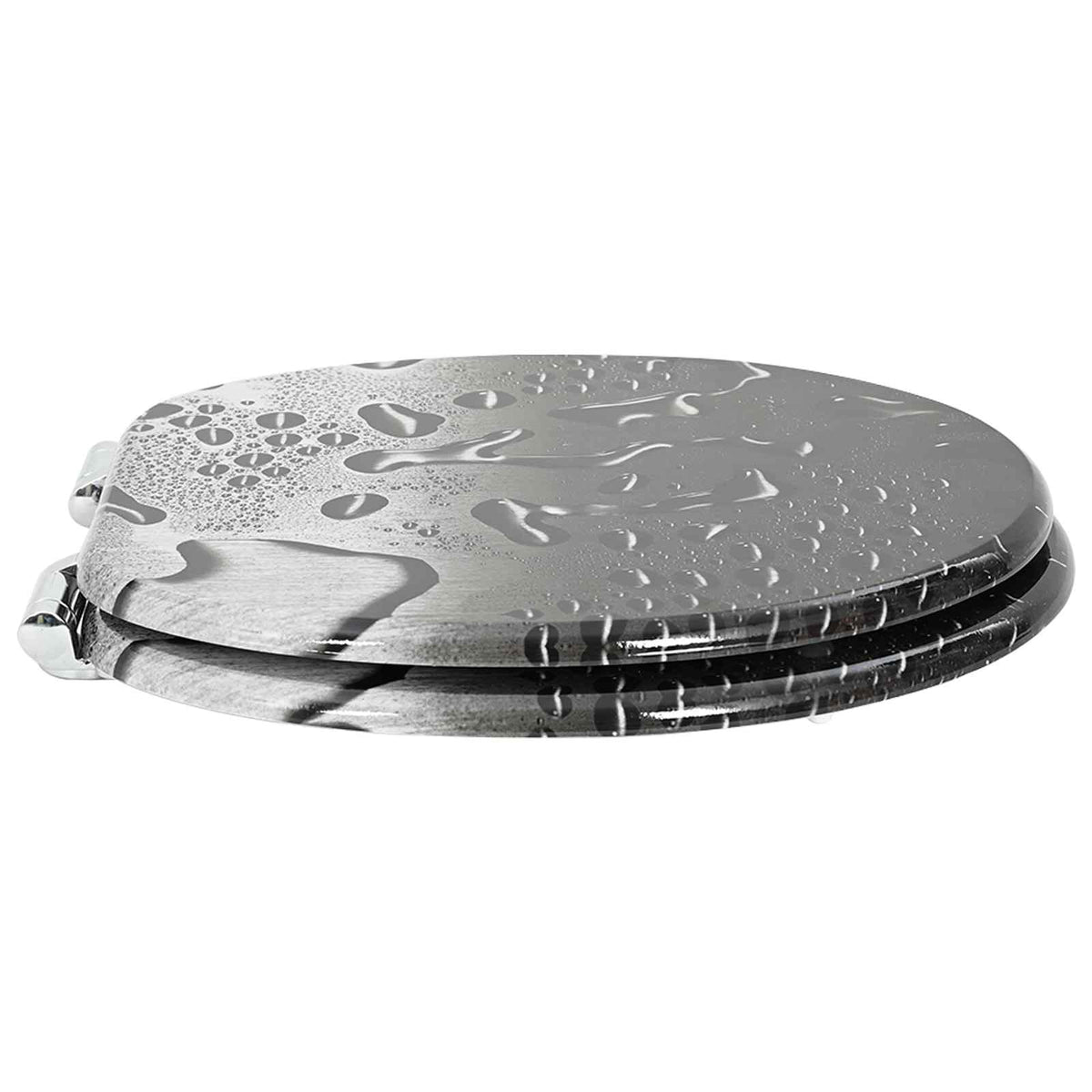 Toaletna sjedala s mekim zatvaranjem 2 pcs Sivi 44 x 38 cm