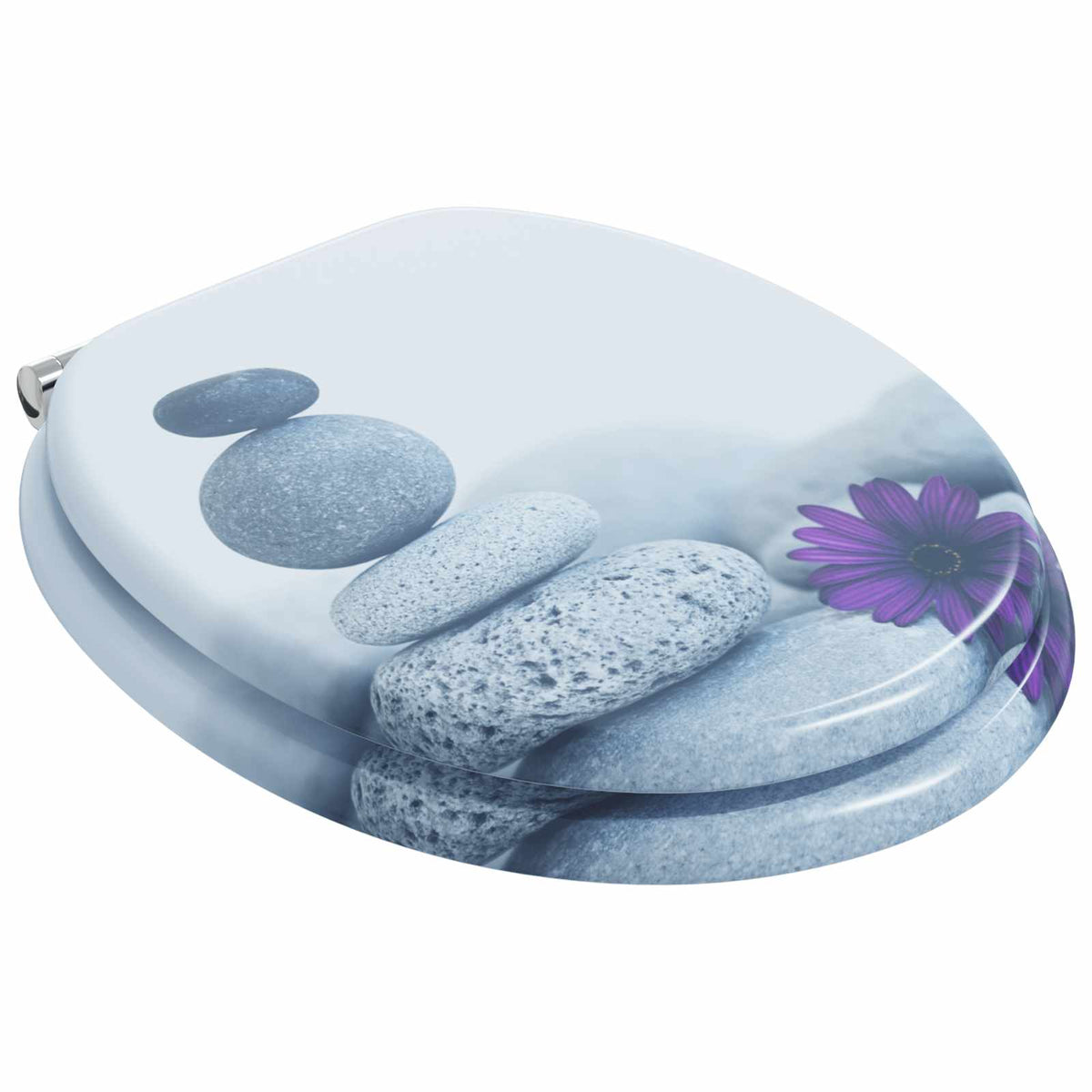 Toaletna sjedala s mekim zatvaranjem 2 pcs Sivi 44 x 38 cm