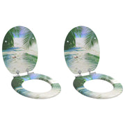 Toaletna sjedala s mekim zatvaranjem 2 pcs Zelena 44 x 38 cm