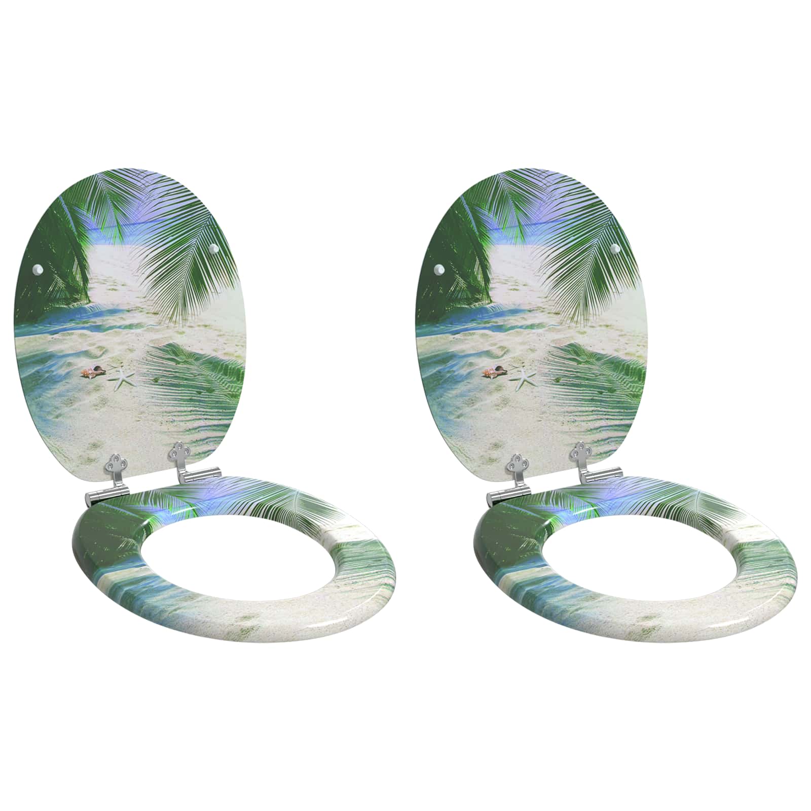 Toaletna sjedala s mekim zatvaranjem 2 pcs Zelena 44 x 38 cm