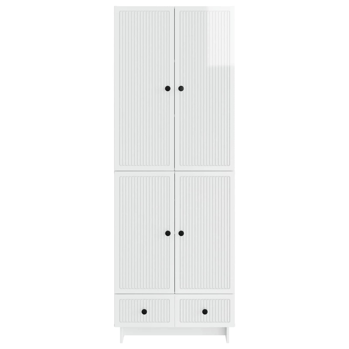 Set ormara 2 pcs Bijela visokog sjaja 66 x 34,5 x 95 cm