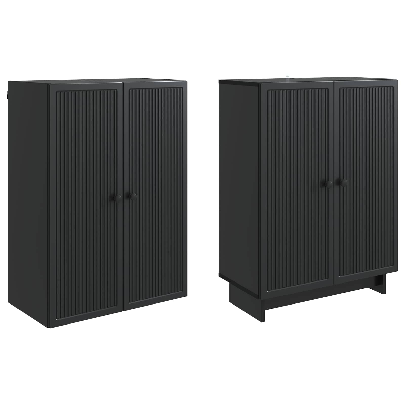 Set ormara 2 pcs Crna 66 x 34,5 x 90 cm Konstruirano drvo