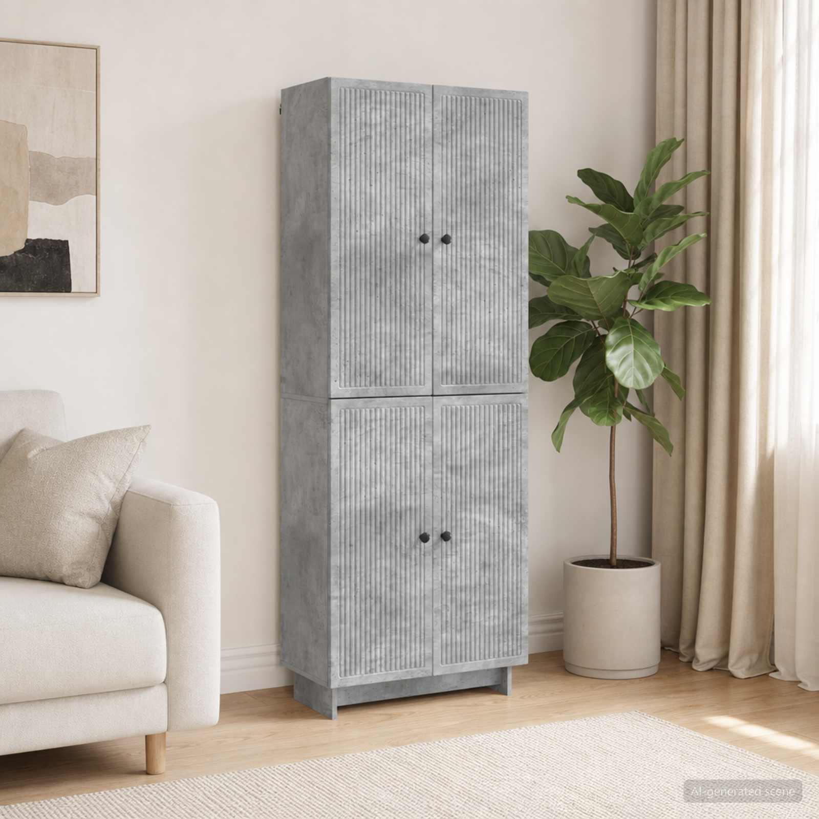 Set ormara 2 pcs Betonska siva 66 x 34,5 x 90 cm