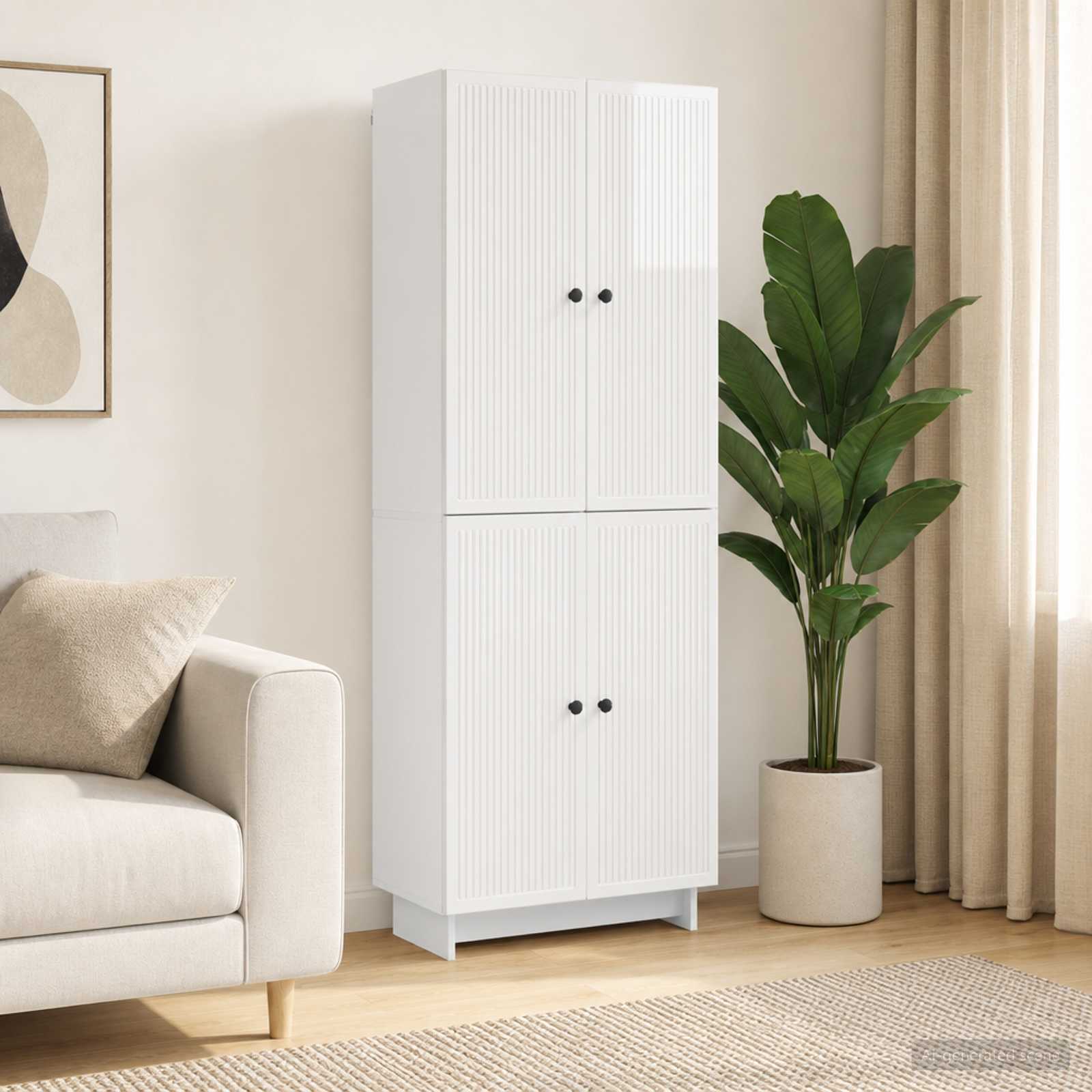 Set ormara 2 pcs Bijela visokog sjaja 66 x 34,5 x 90 cm