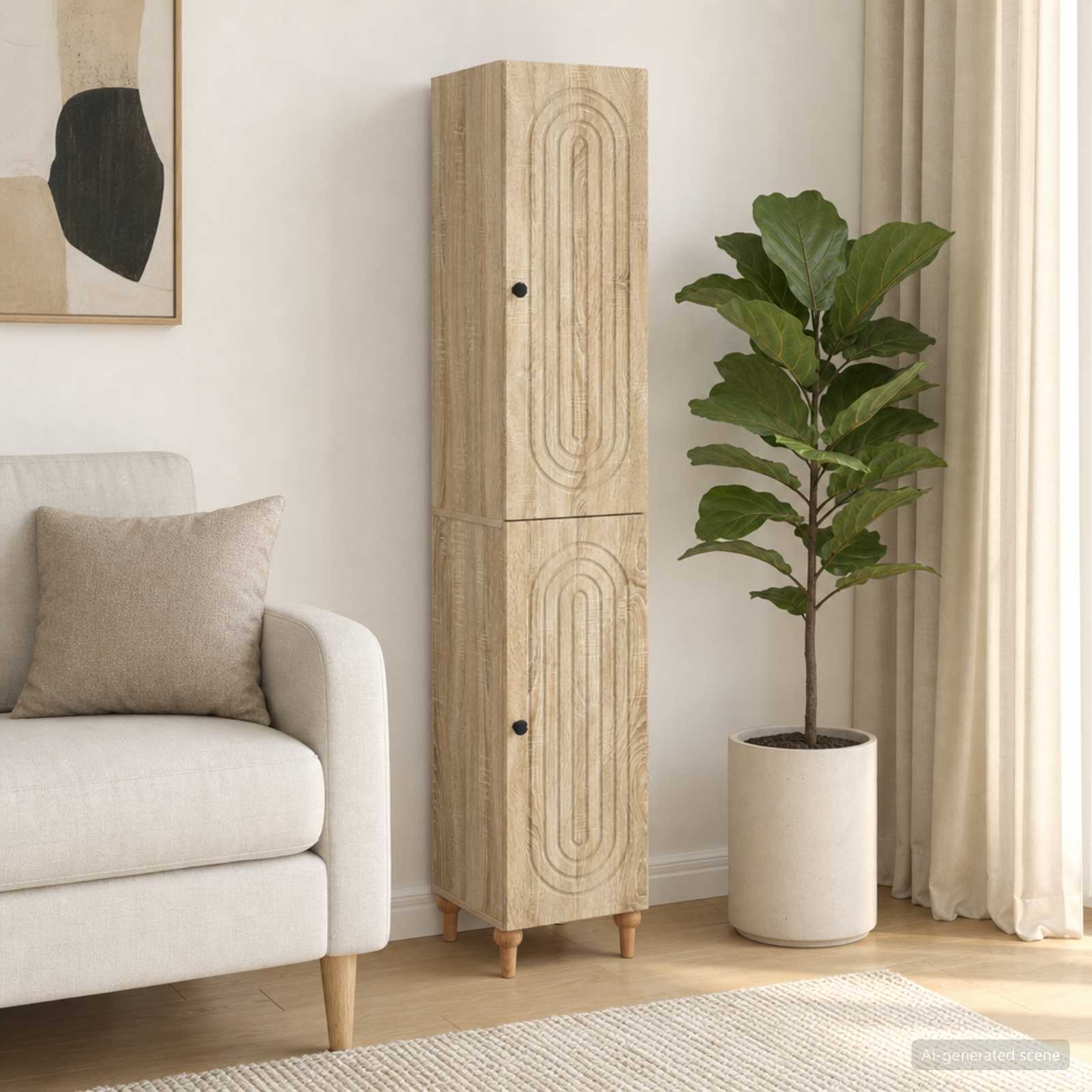 Set ormara 2 pcs Hrast sonoma Konstruirano drvo