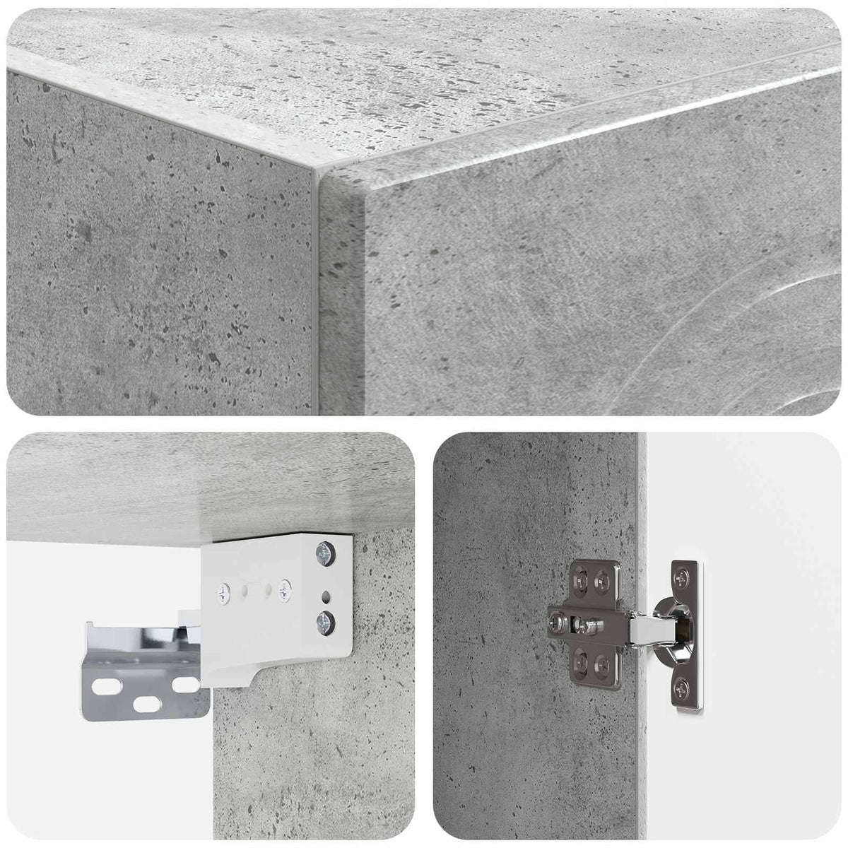 Set ormara 2 pcs Betonska siva Konstruirano drvo