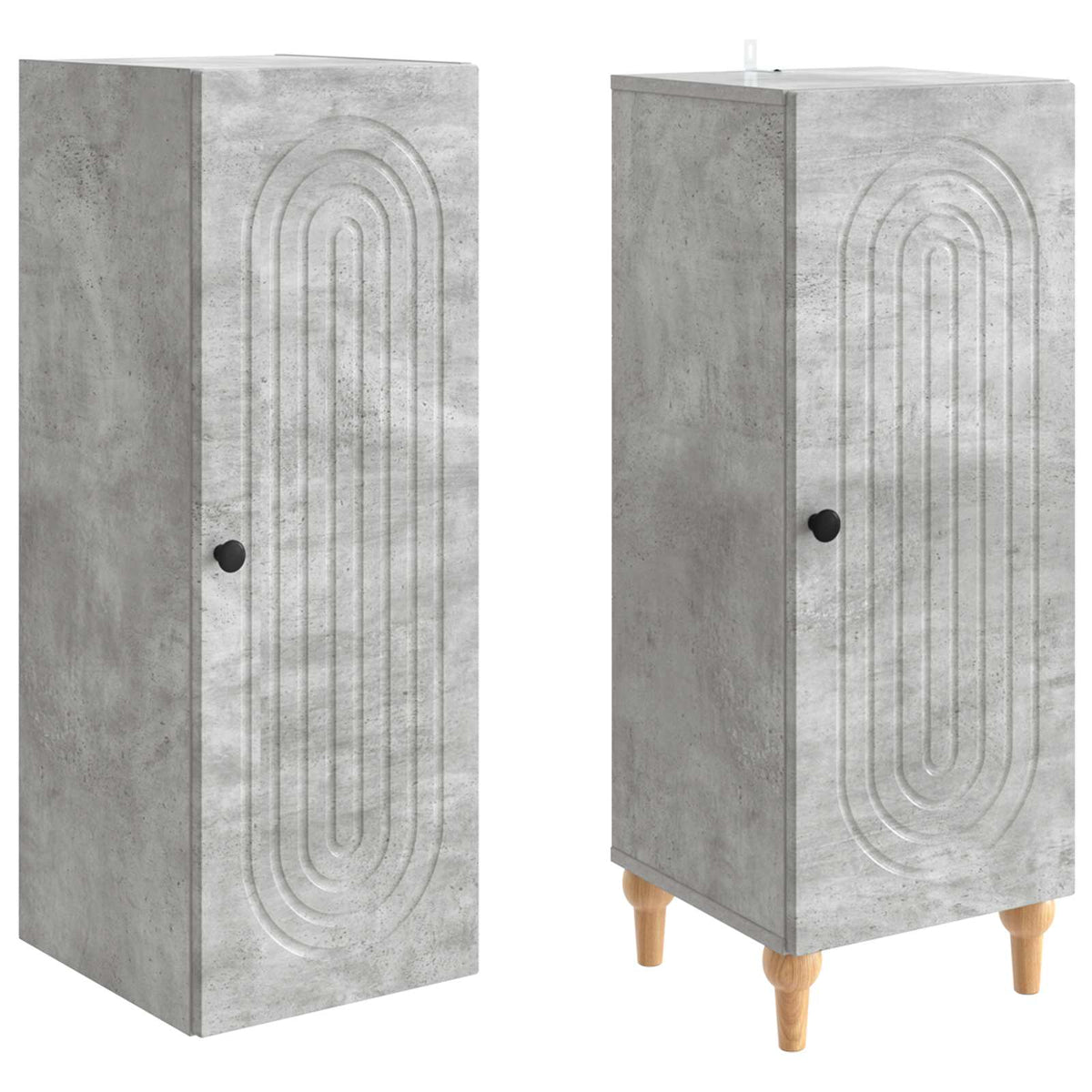 Set ormara 2 pcs Betonska siva Konstruirano drvo