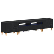 3-dijelni LED TV kabinet Crna Konstruirano drvo