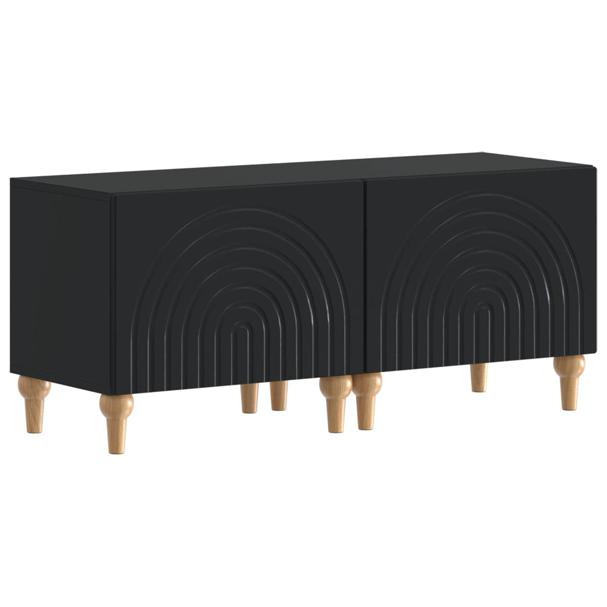 3-dijelni LED TV kabinet Crna Konstruirano drvo
