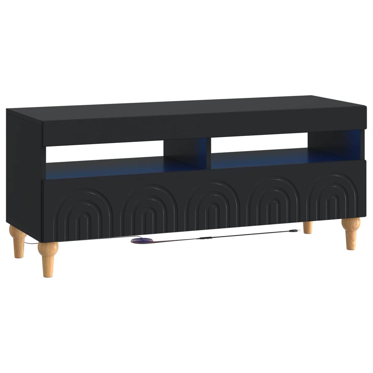 3-dijelni LED TV kabinet Crna Konstruirano drvo