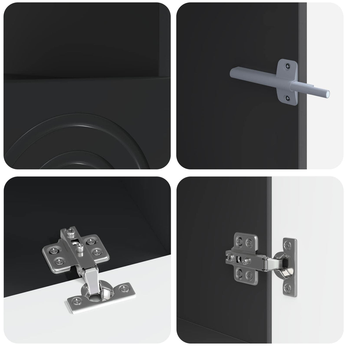 3-dijelni LED TV kabinet Crna Konstruirano drvo