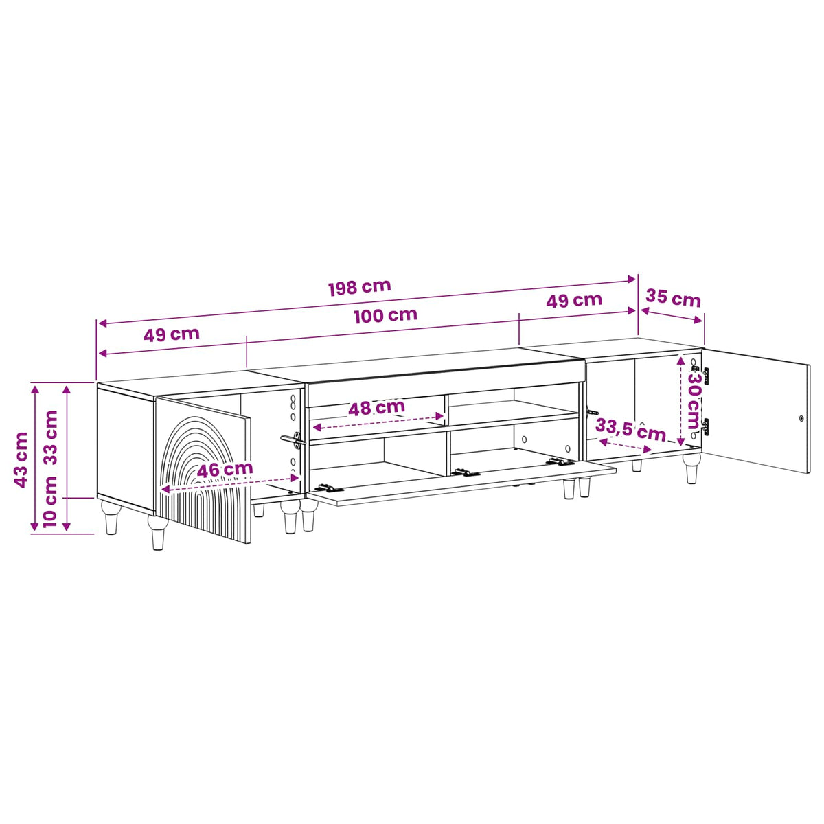 3-dijelni LED TV kabinet Hrast sonoma Konstruirano drvo