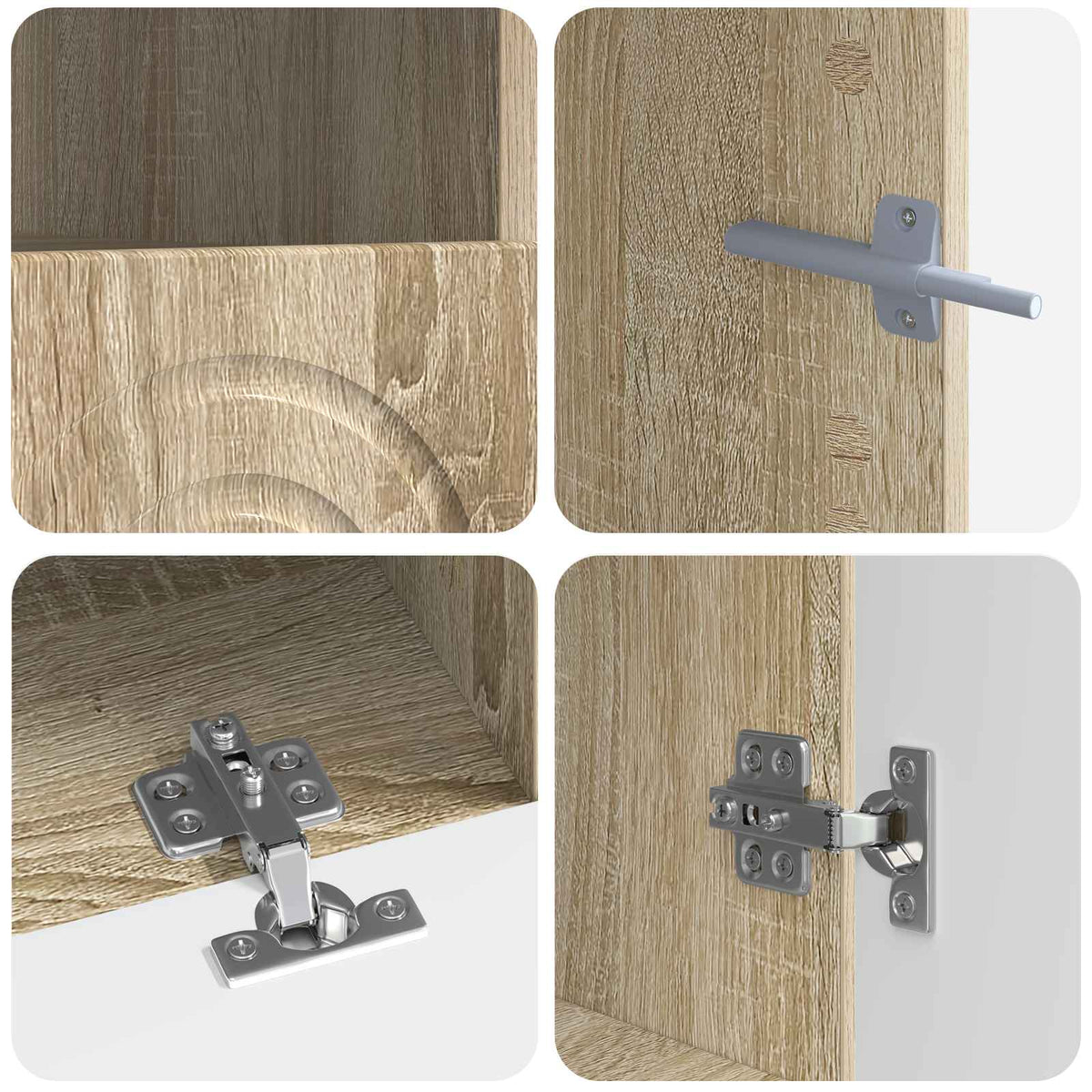 3-dijelni LED TV kabinet Hrast sonoma Konstruirano drvo