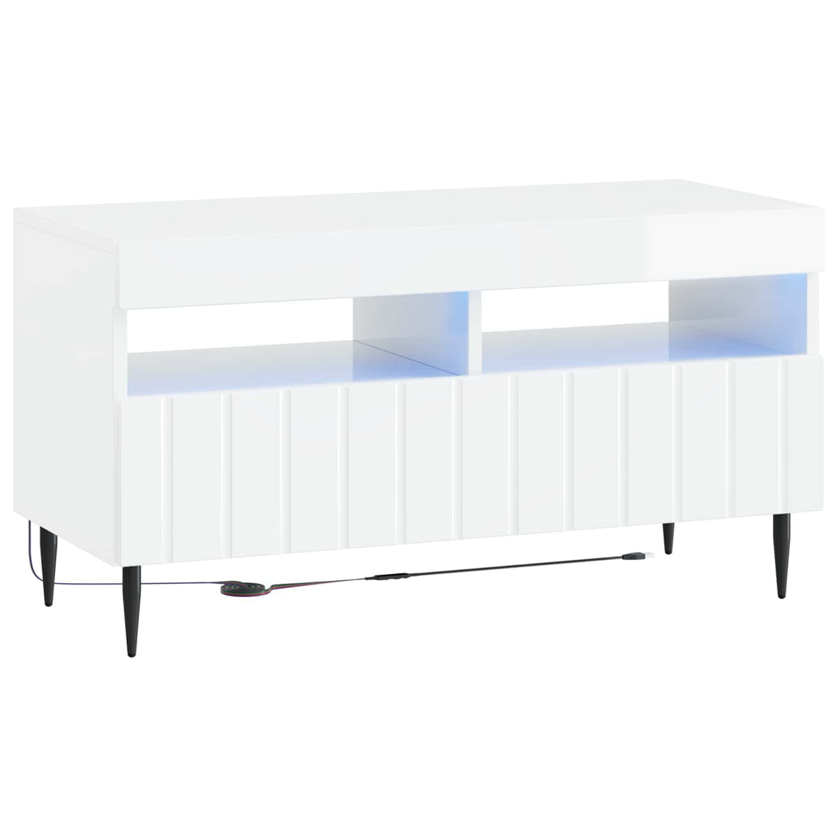 3-dijelni LED TV kabinet ZWOLLE Bijela visokog sjaja