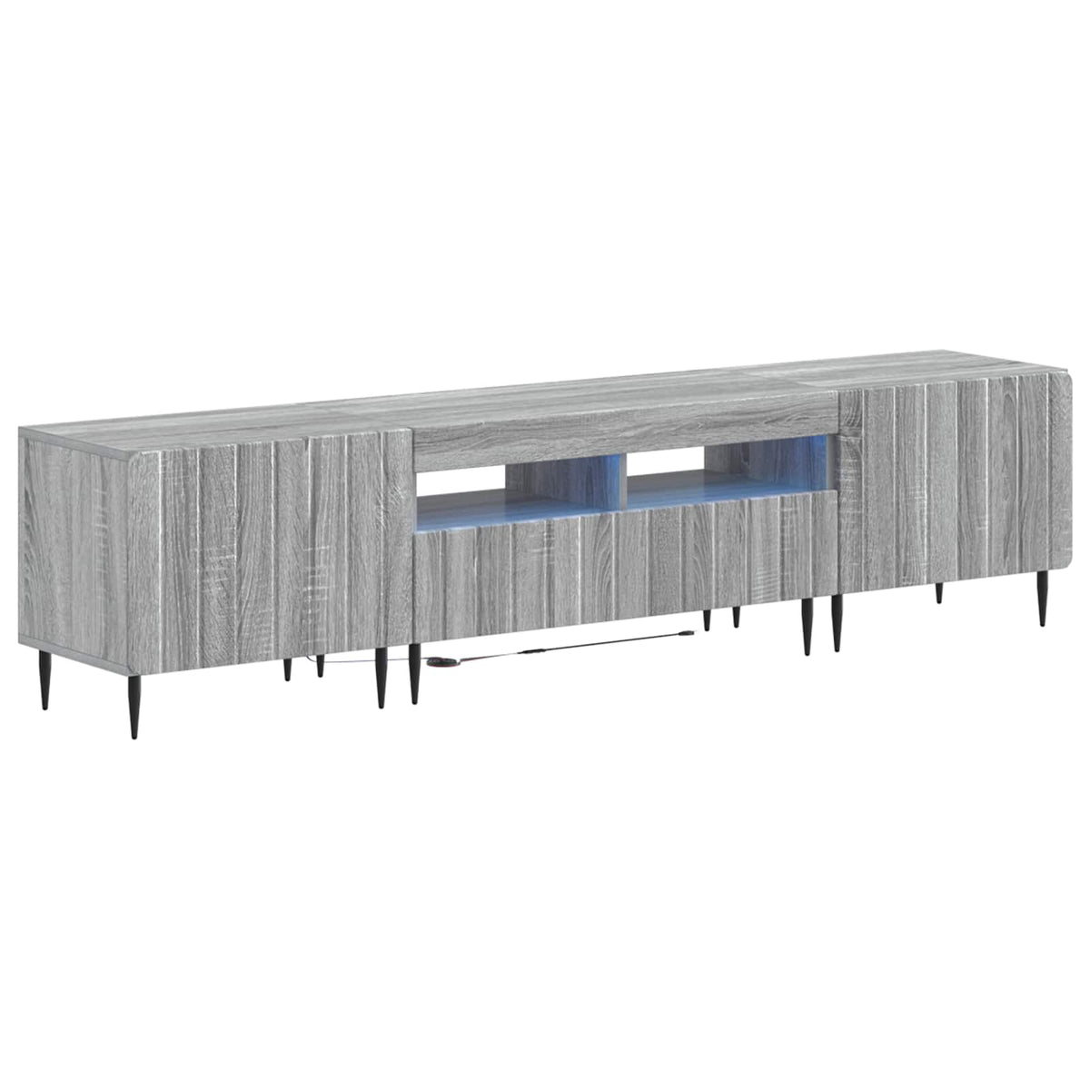3-dijelni LED TV kabinet ZWOLLE Siva Sonoma Konstruirano drvo