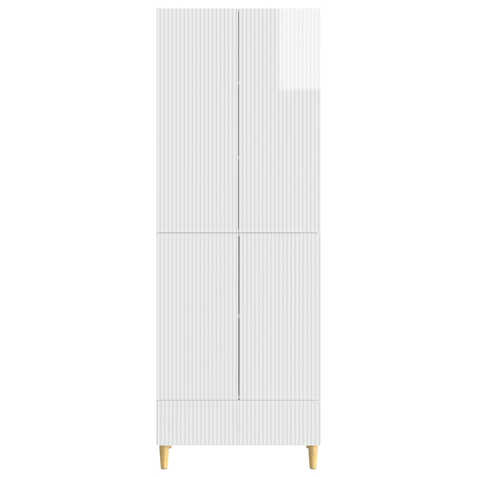 Set ormara 2 pcs Bijela visokog sjaja 66 x 34,5 x 95 cm