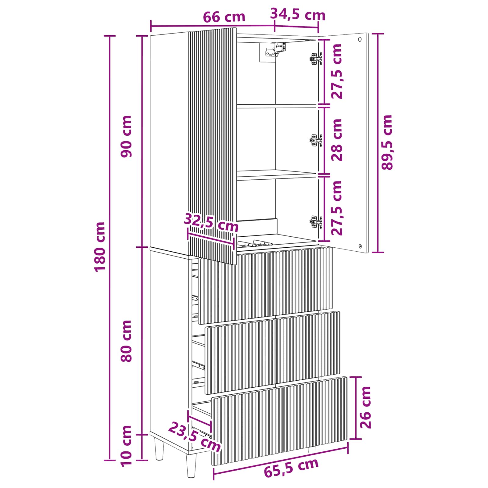 Set ormara 2 pcs Hrast sonoma 66 x 34,5 x 90 cm