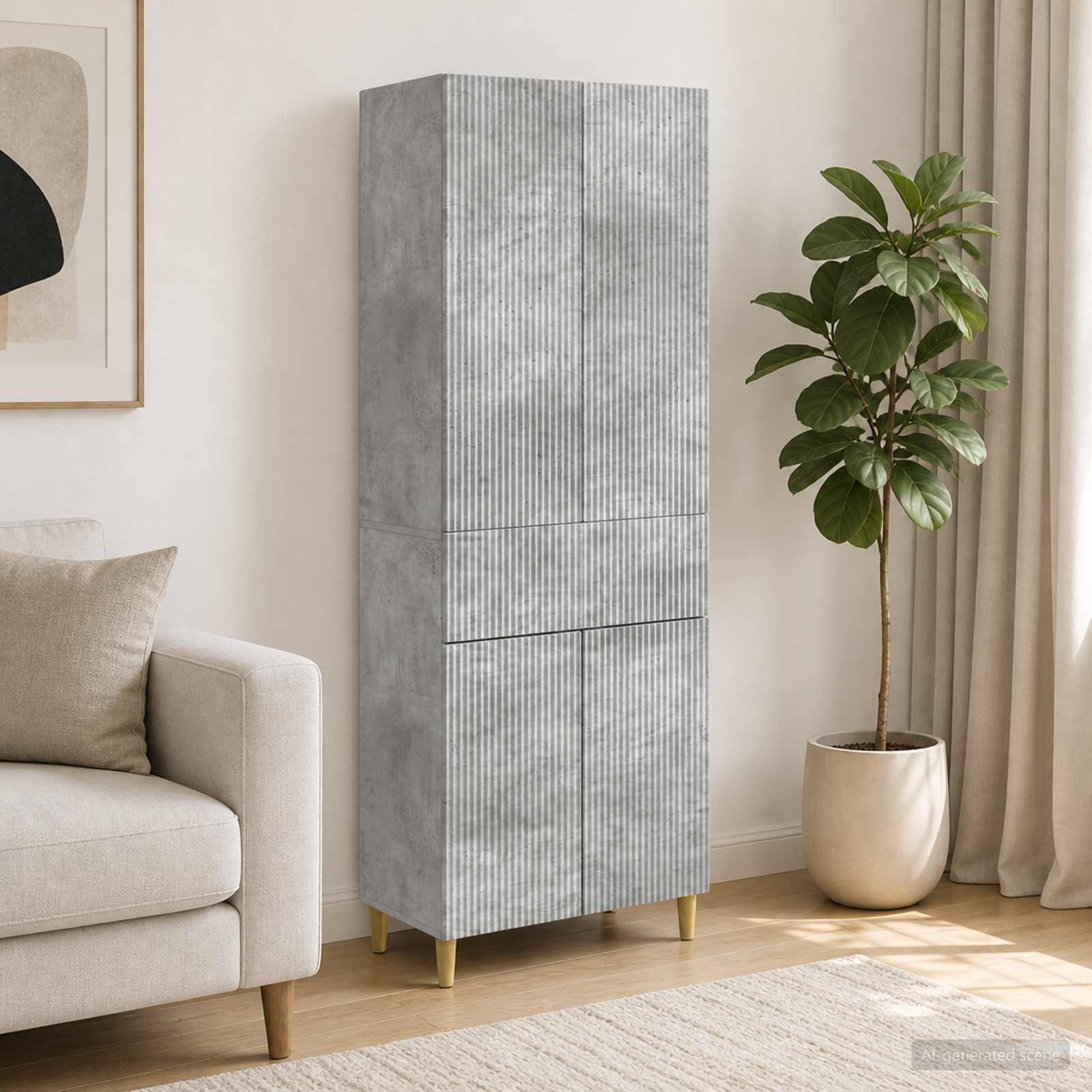 Set ormara 2 pcs Betonska siva 66 x 34,5 x 90 cm