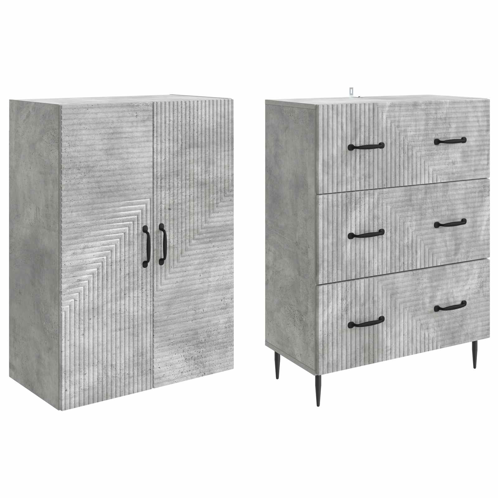Set ormara 2 pcs Betonska siva 66 x 34,5 x 90 cm