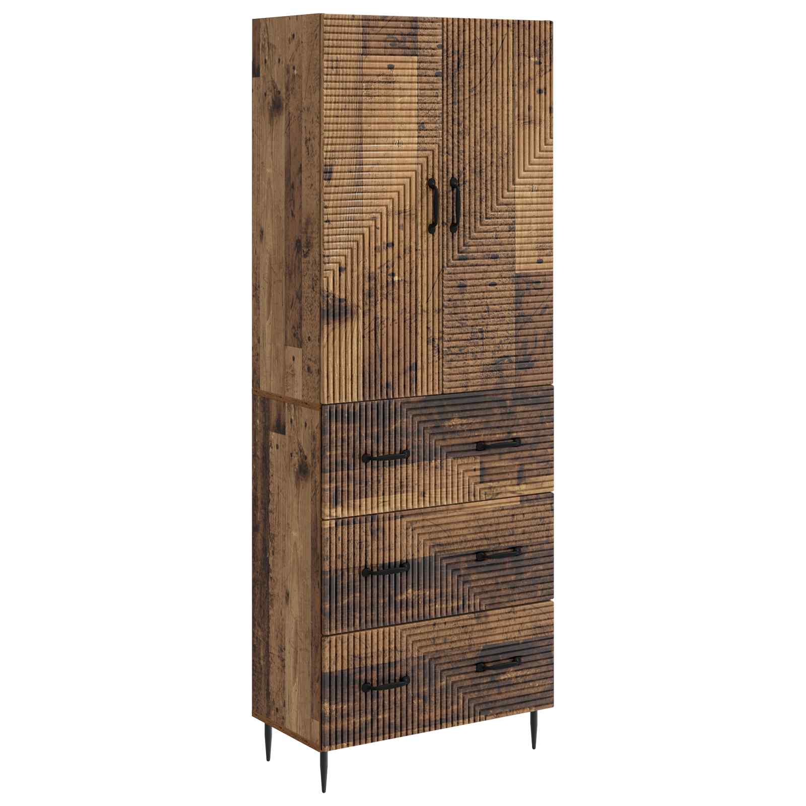 Set ormara 2 pcs Staro drvo 66 x 34,5 x 90 cm Konstruirano drvo