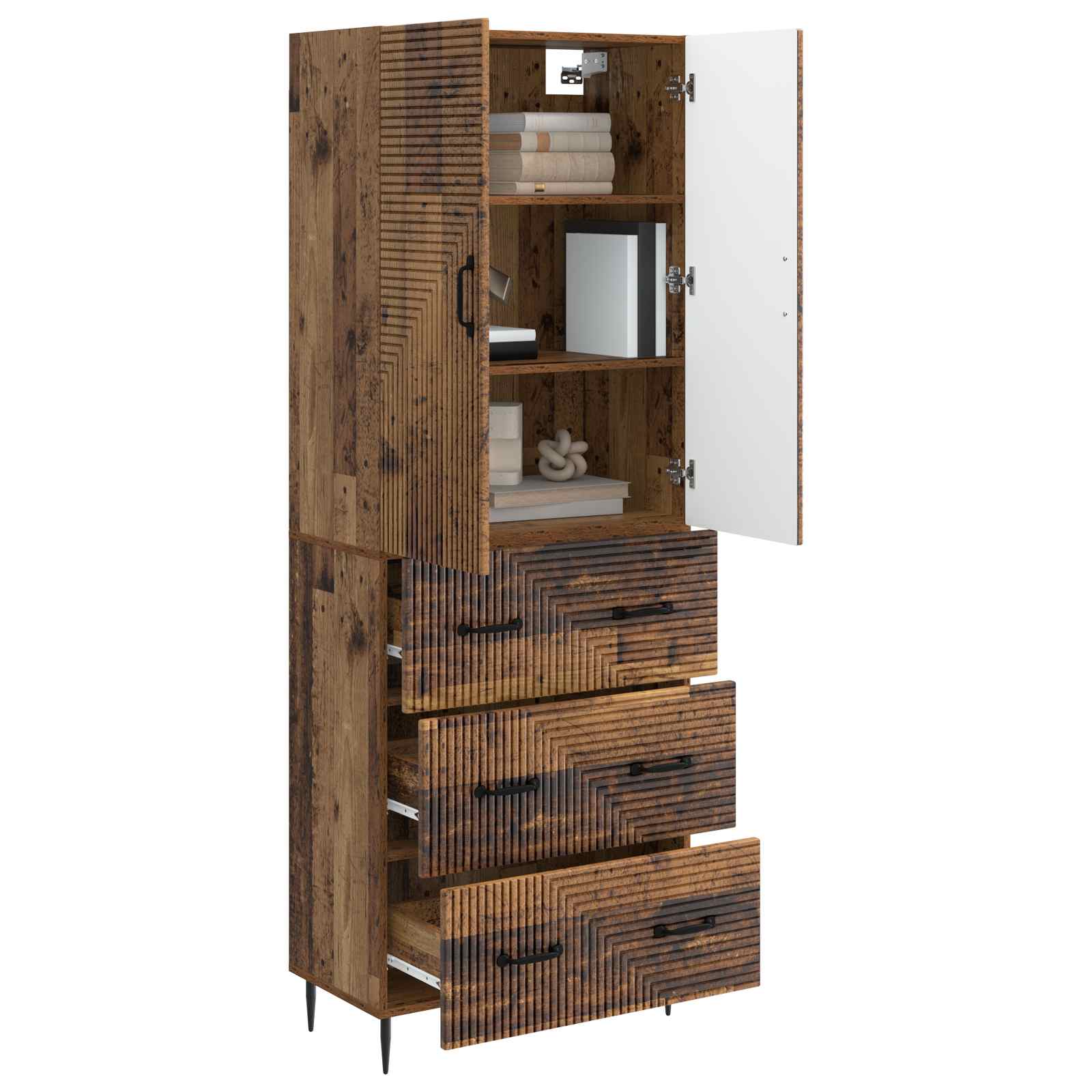 Set ormara 2 pcs Staro drvo 66 x 34,5 x 90 cm Konstruirano drvo