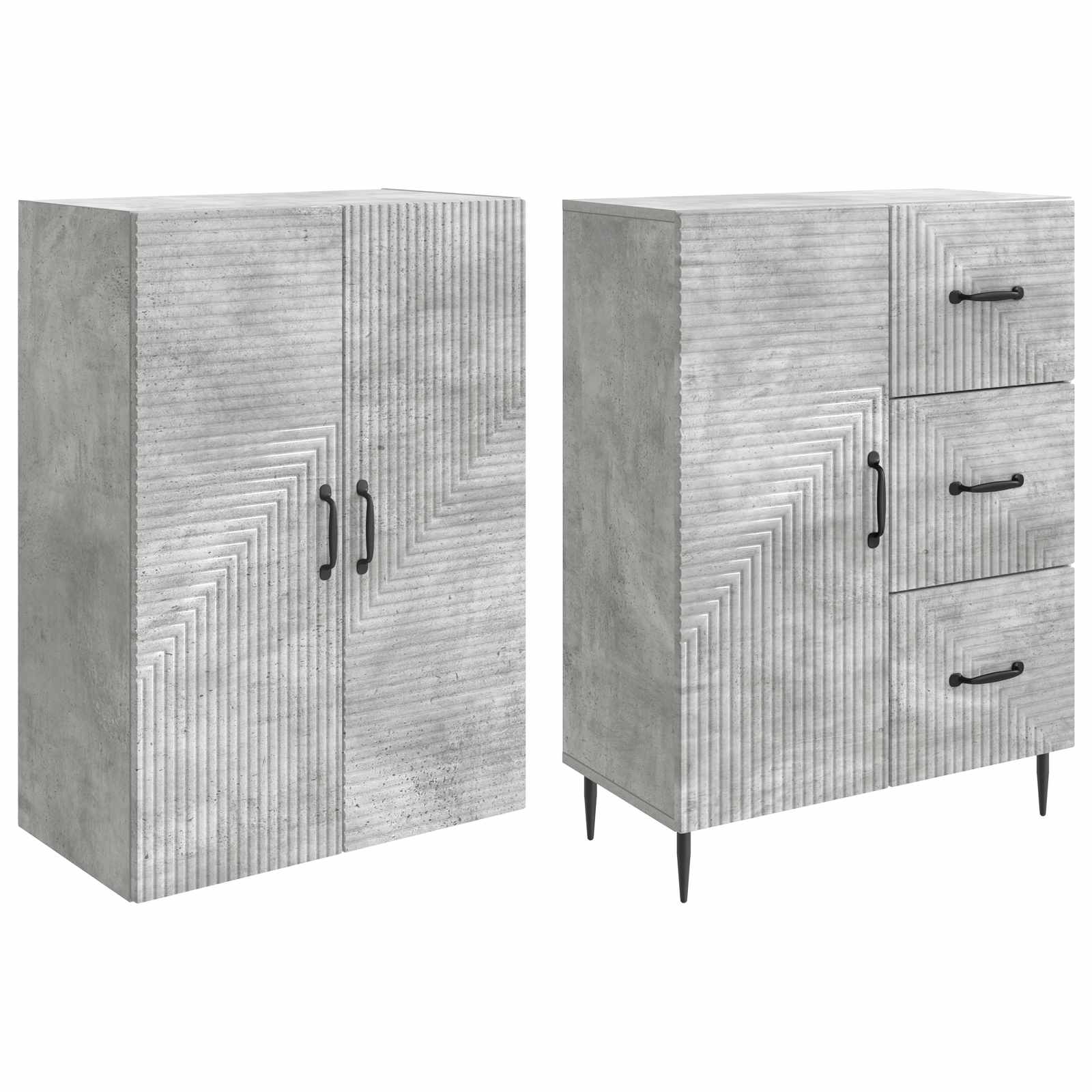 Set ormara 2 pcs Betonska siva 66 x 34,5 x 89,5 cm