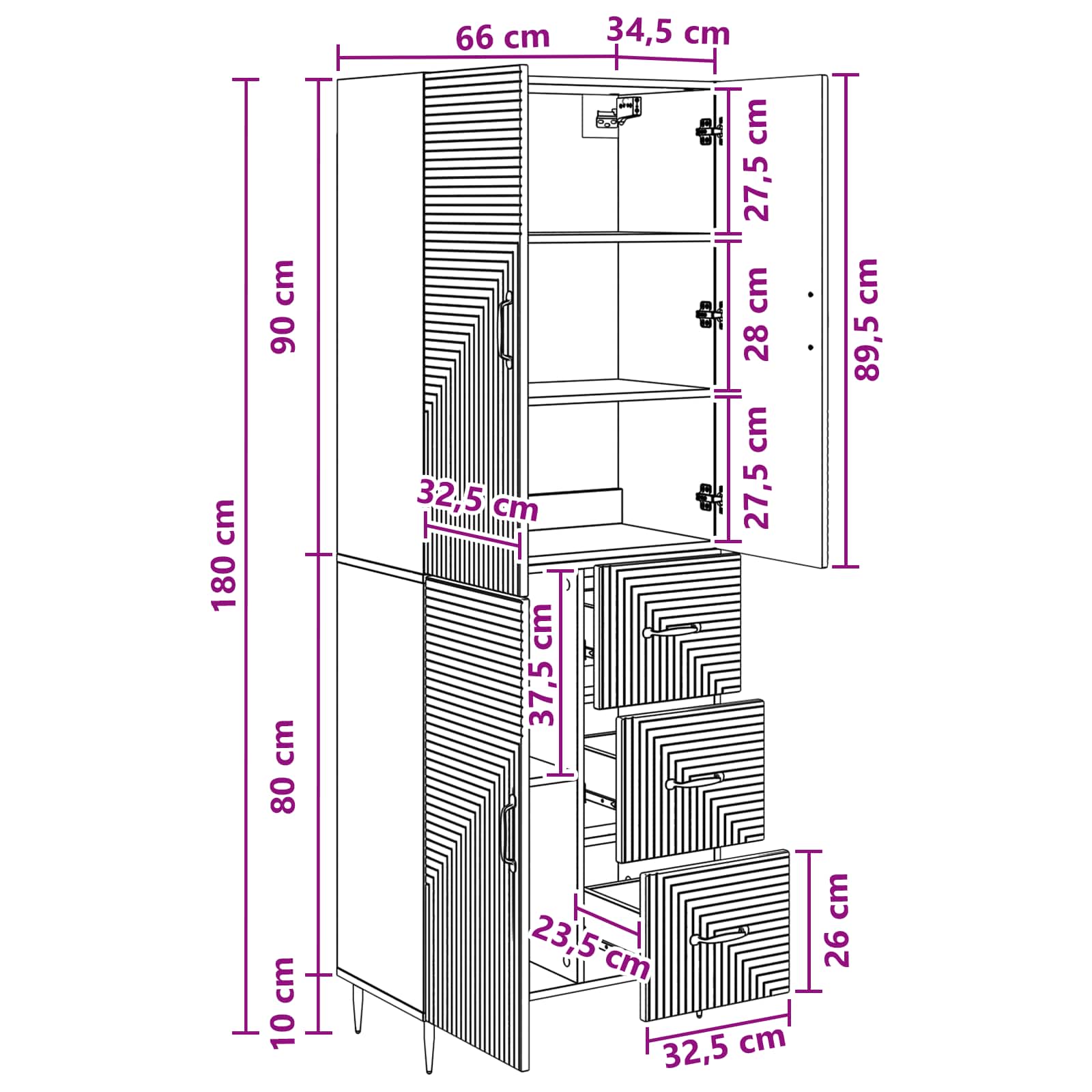 Set ormara 2 pcs Betonska siva 66 x 34,5 x 89,5 cm