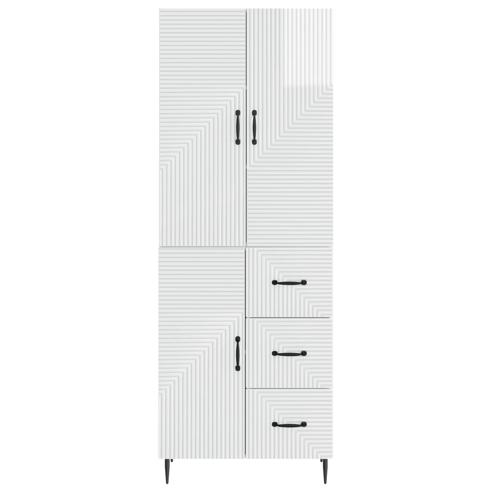 Set ormara 2 pcs Bijela visokog sjaja 66 x 34,5 x 89,5 cm